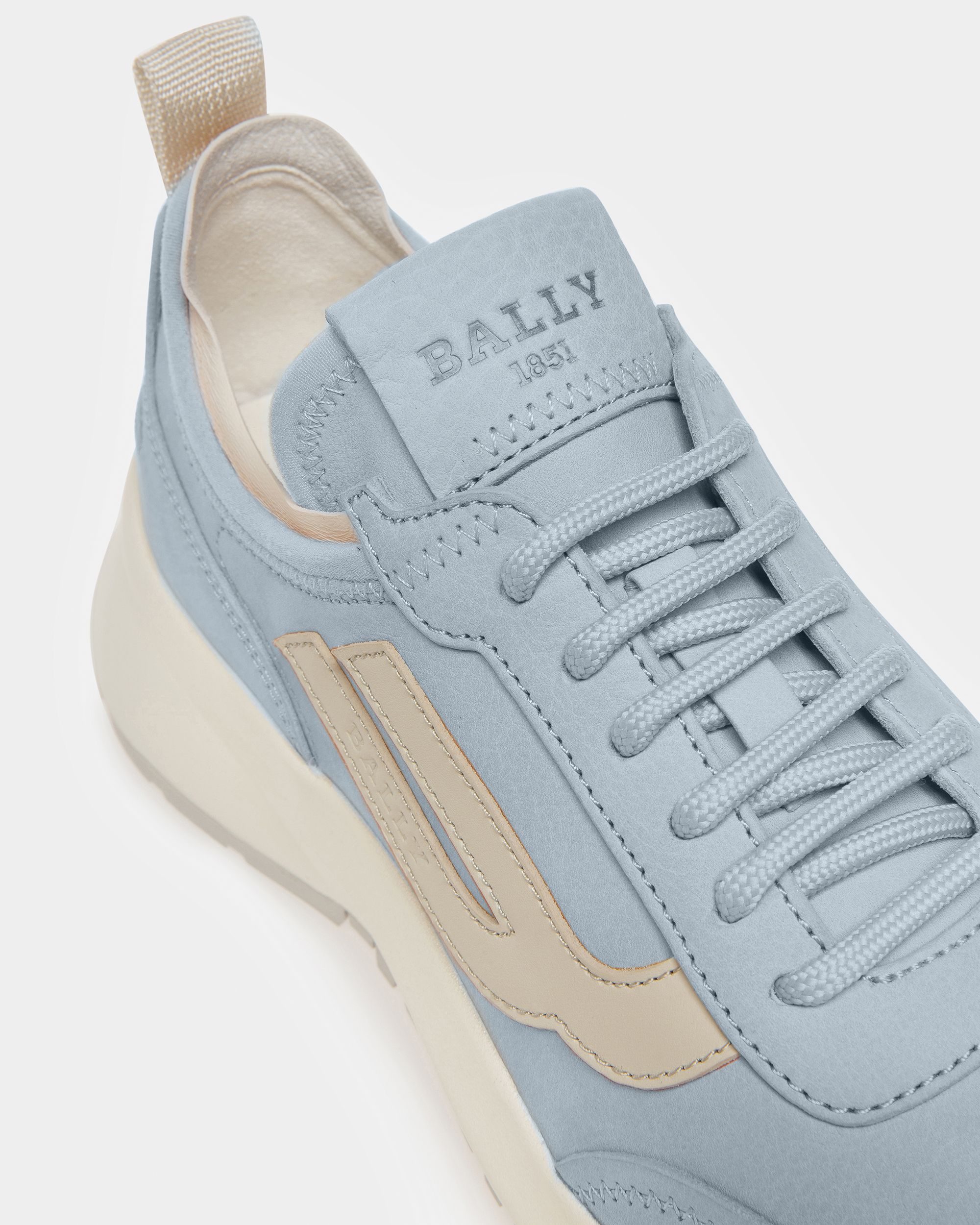 Darys Leather Sneakers In Light Blue And Light Beige - Women's - Bally - 06