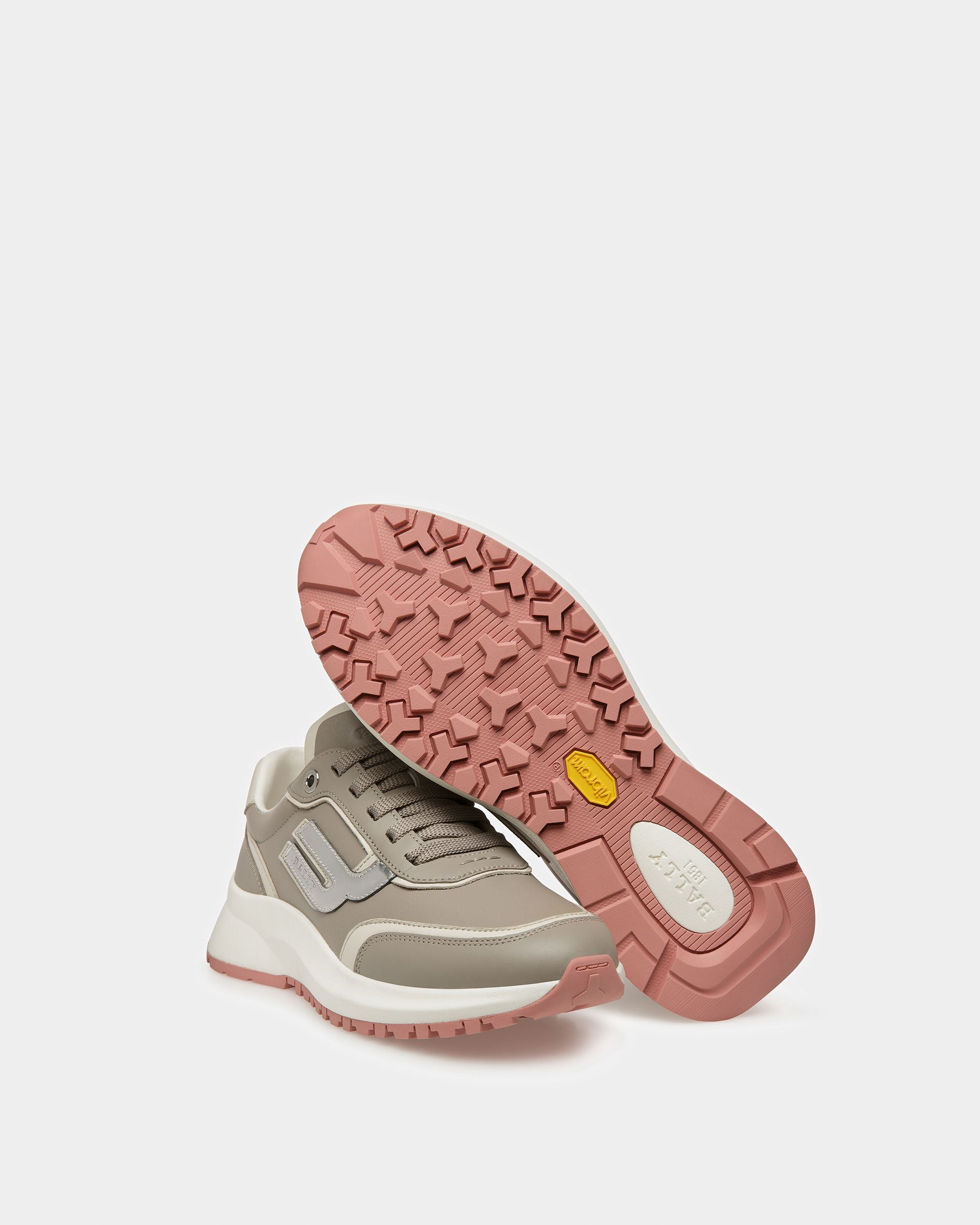 Demmy Zapatillas De Piel En Gris Y Blanco Empolvado - Mujer - Bally - 05