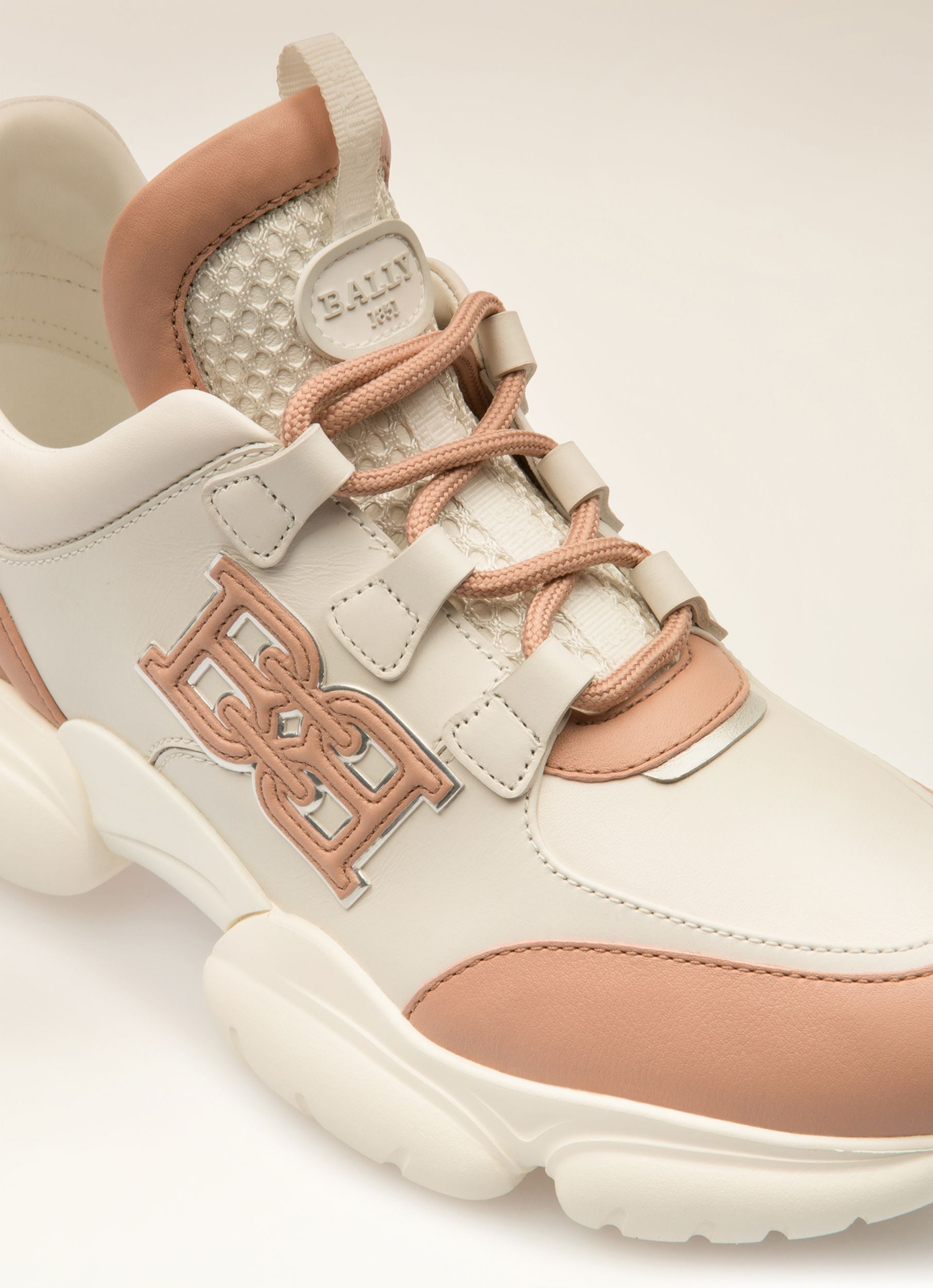 Claires Zapatillas Deportivas En Piel De Color Rosa Y Blanco - Mujer - Bally - 02