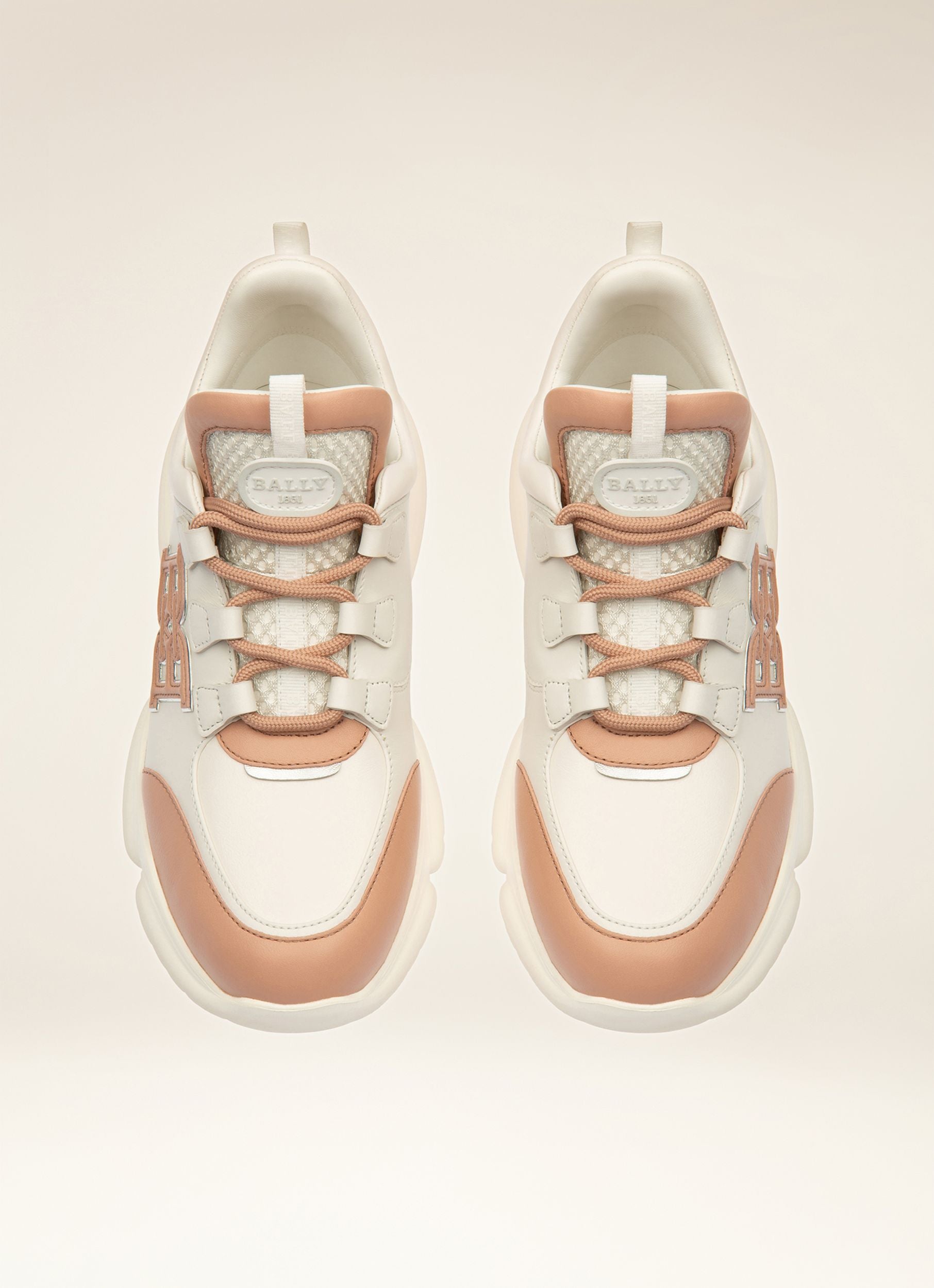 Claires Zapatillas Deportivas En Piel De Color Rosa Y Blanco - Mujer - Bally - 04