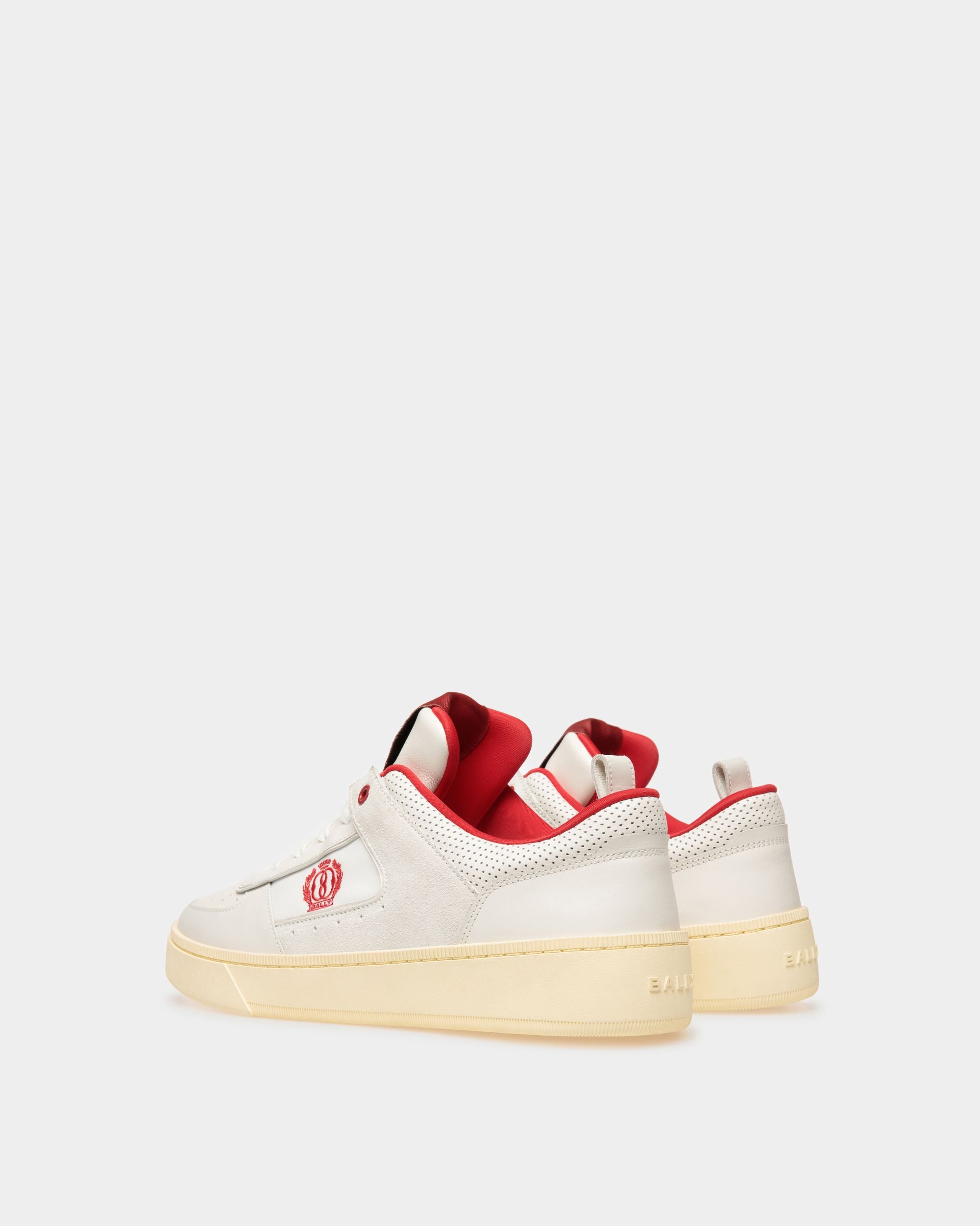 Zapatillas Raise De Piel Blanca Y Roja - Mujer - Bally - 03