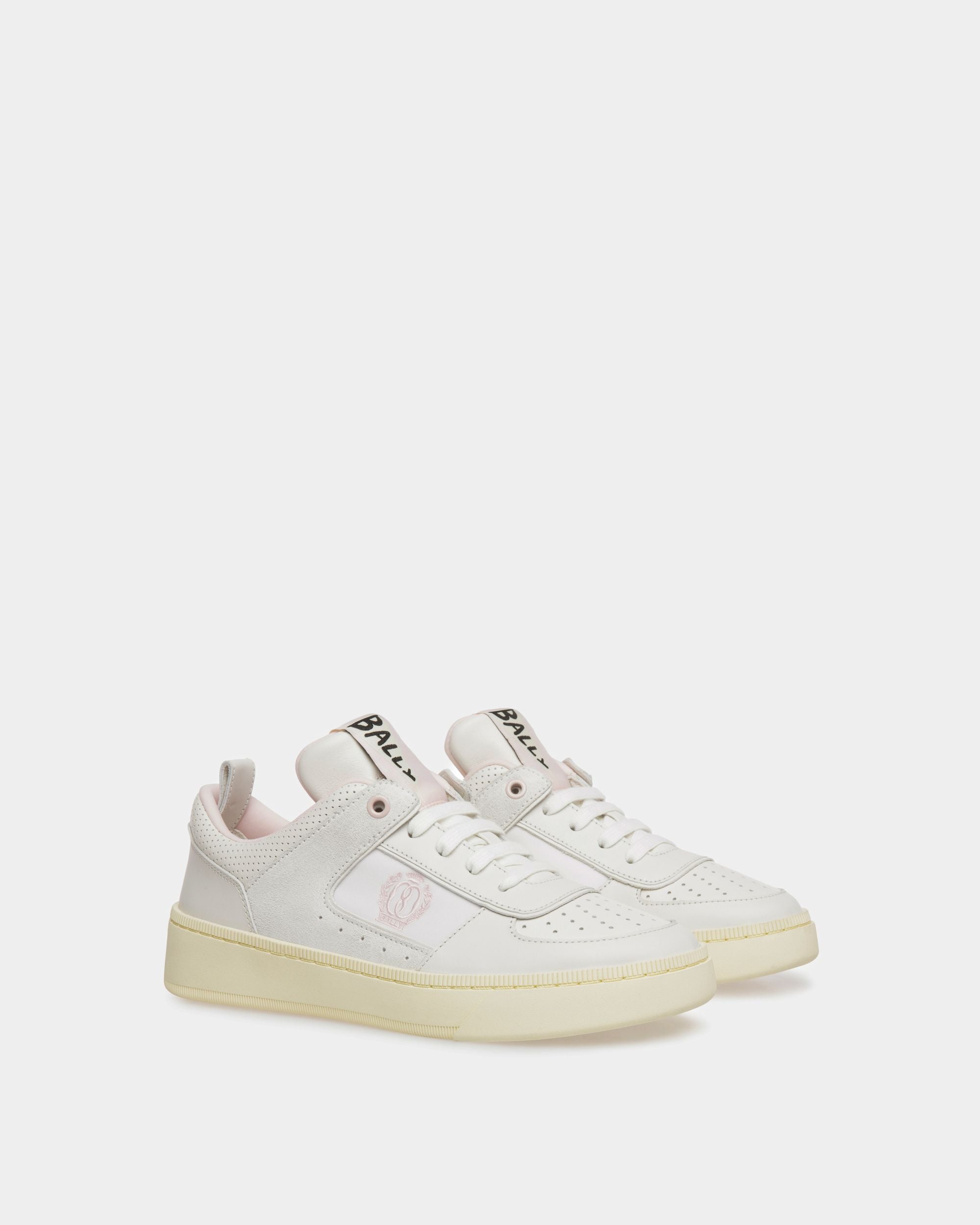 Zapatillas Raise De Piel Blanca Y Rosa - Mujer - Bally - 02