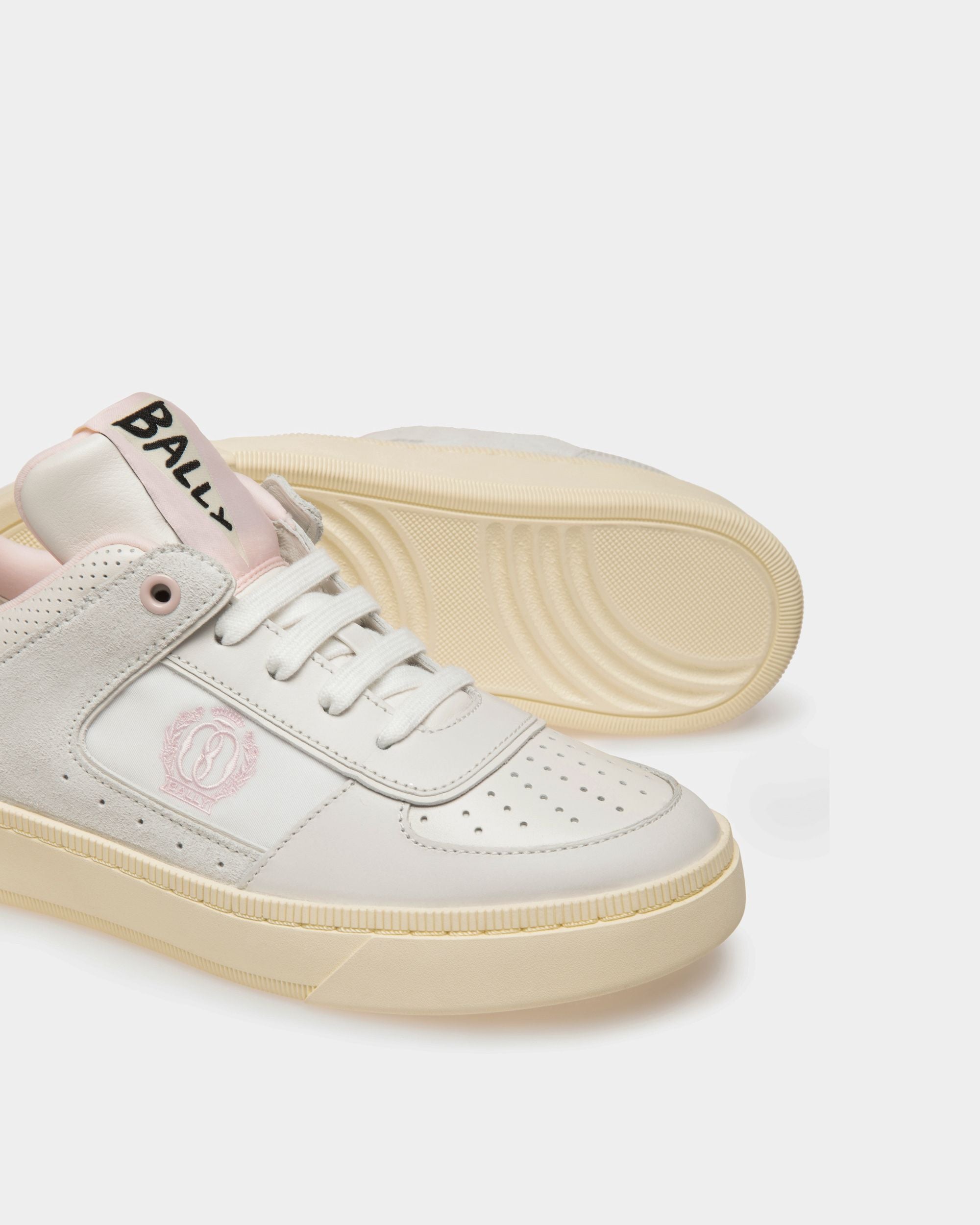 Zapatillas Raise De Piel Blanca Y Rosa - Mujer - Bally - 04