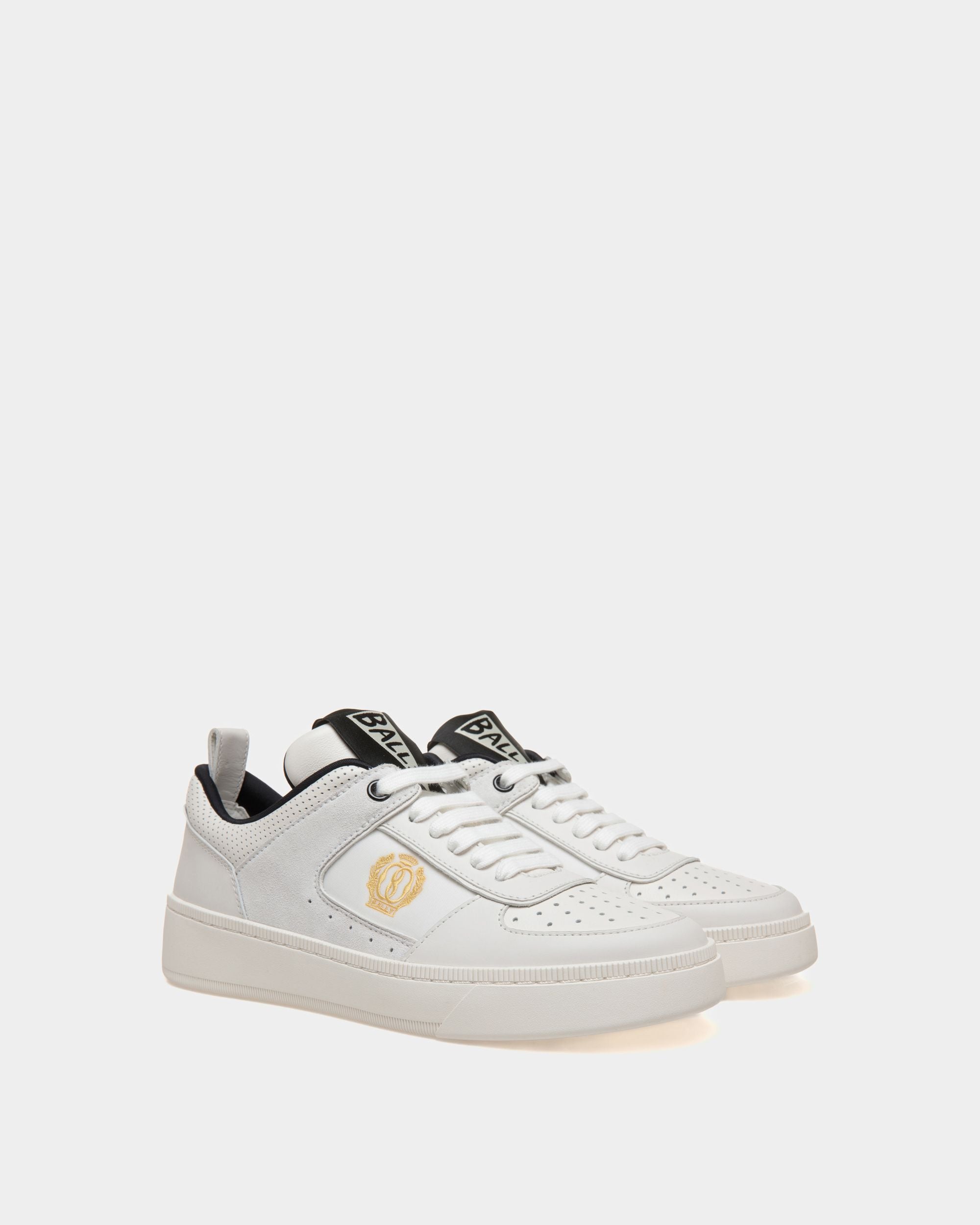 Raise Sneaker In White And Black Leather - Women's - Bally - 02