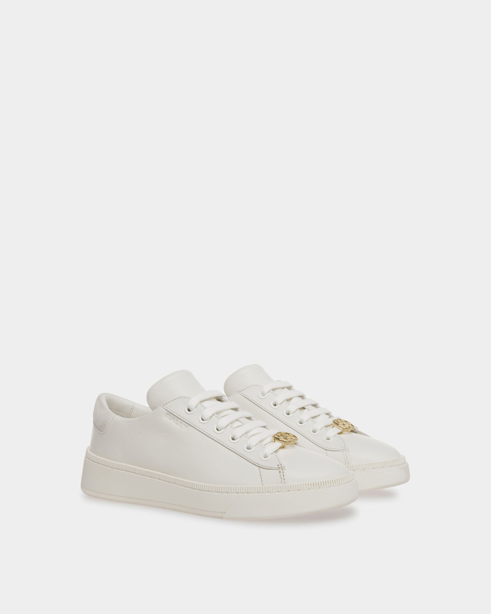Bally Raise Sneakers in White Leather 6.5