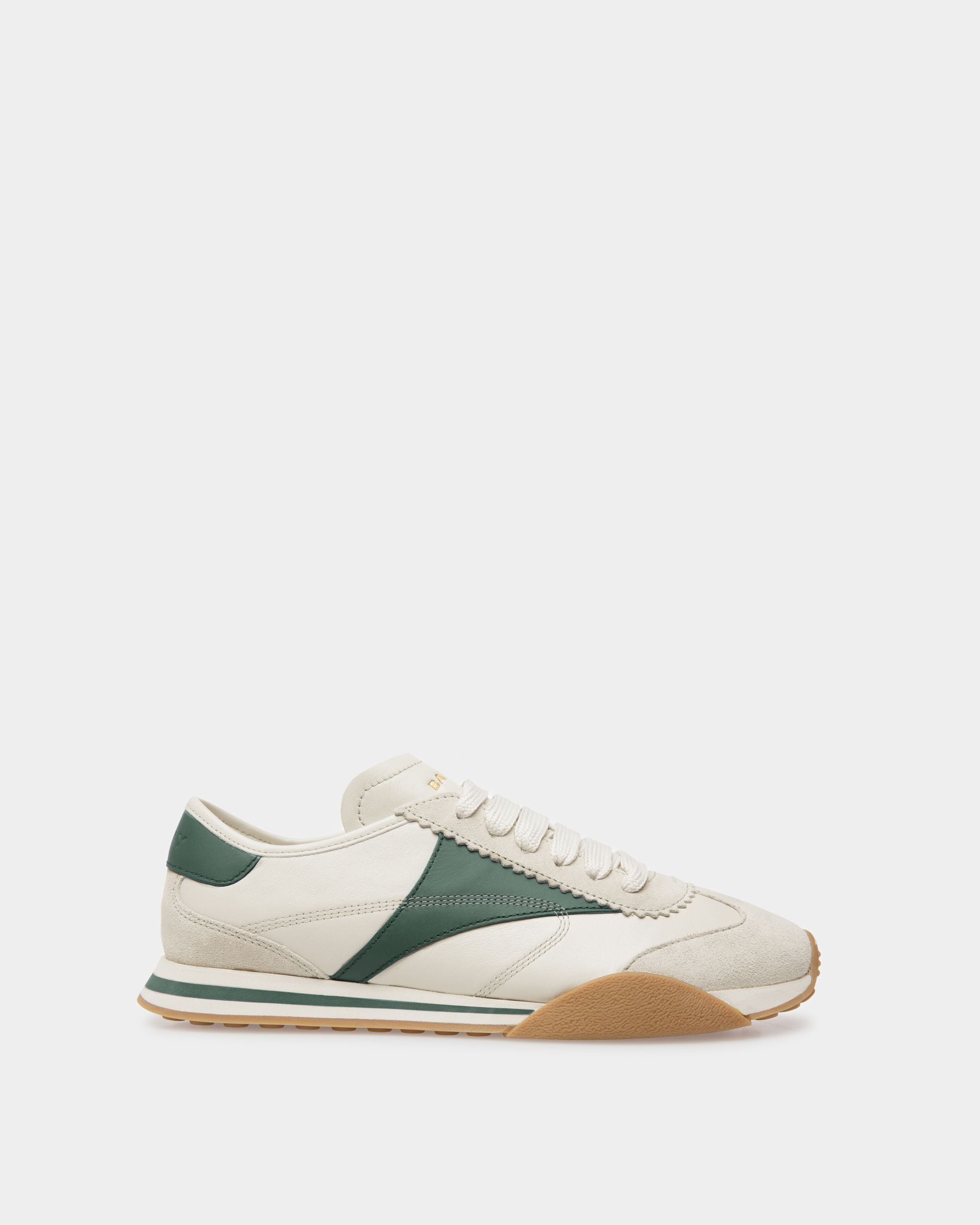 Zapatillas Sussex De Piel Blanco Roto Y Verde - Mujer - Bally - 01