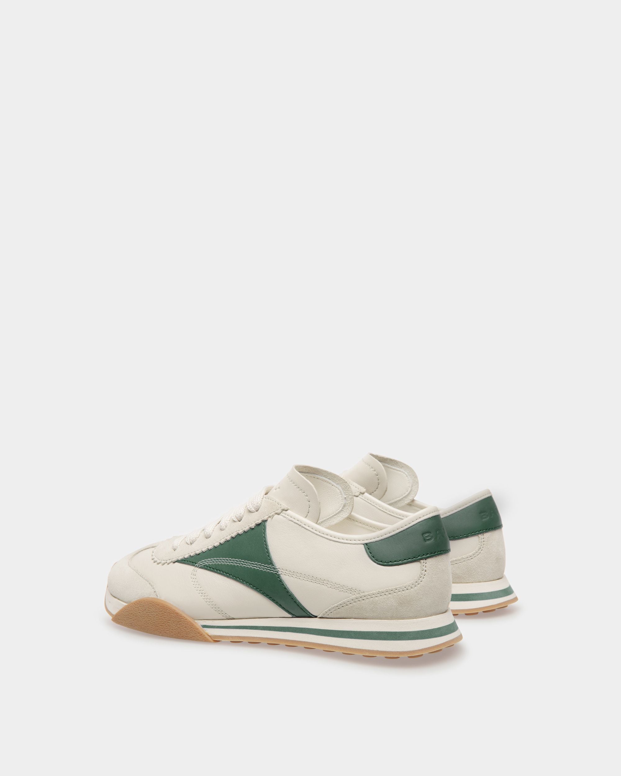 Zapatillas Sussex De Piel Blanco Roto Y Verde - Mujer - Bally - 03