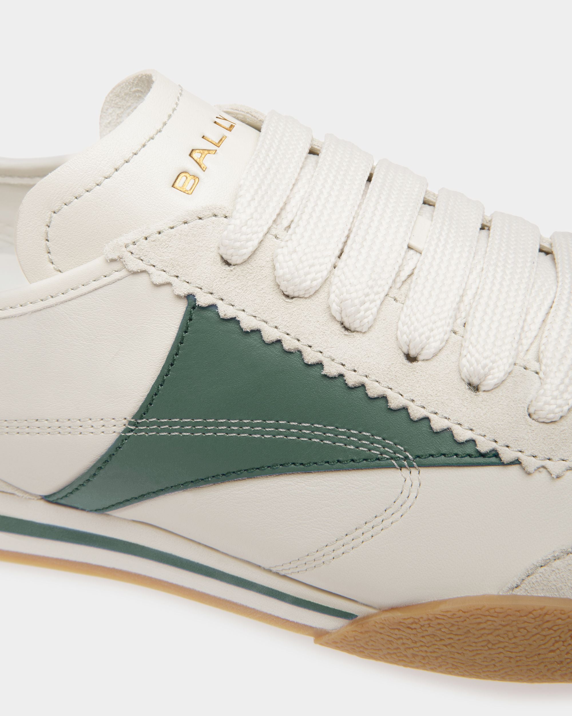 Zapatillas Sussex De Piel Blanco Roto Y Verde - Mujer - Bally - 05