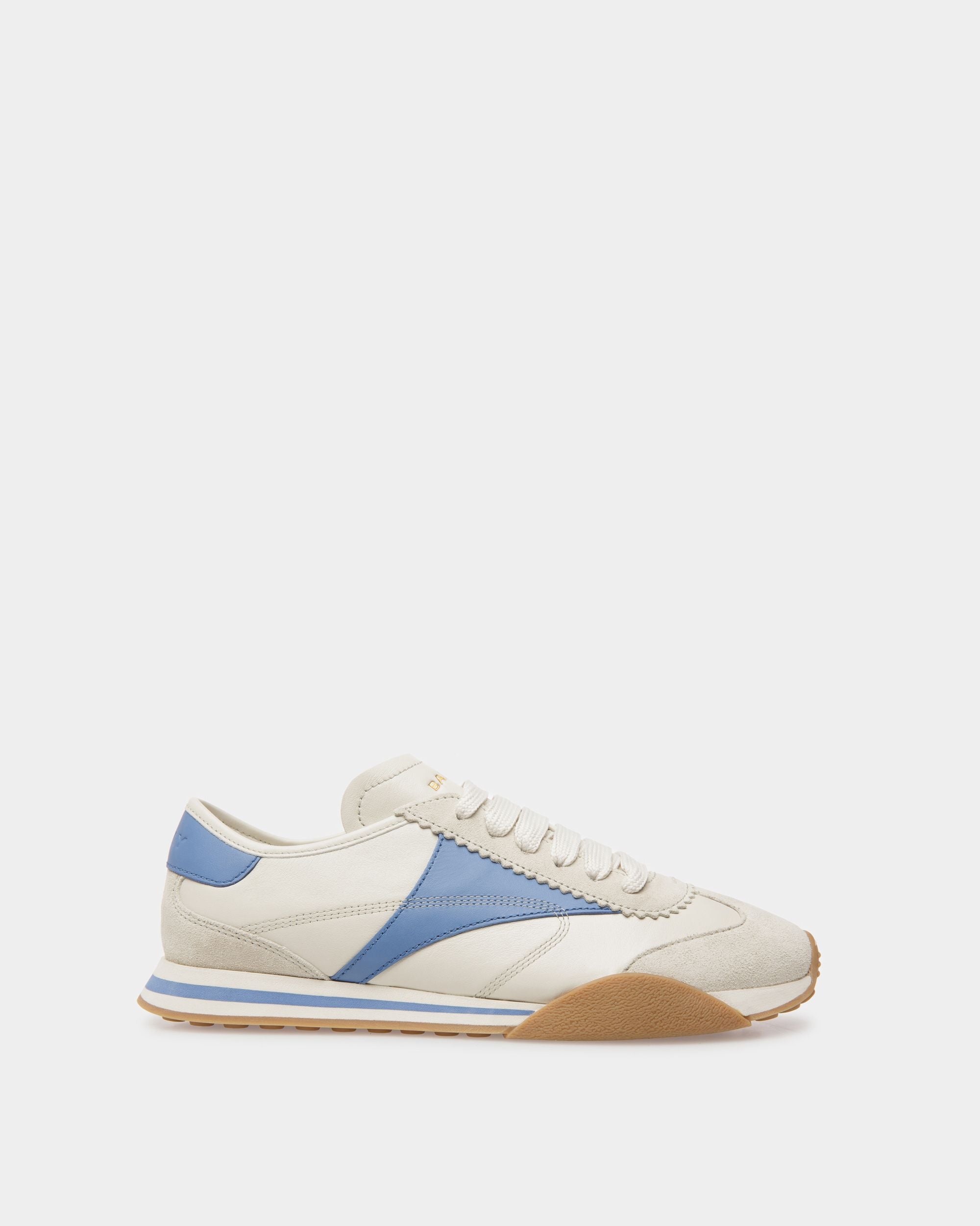 Zapatillas Sussex De Piel Blanco Roto Y Azul - Mujer - Bally - 01