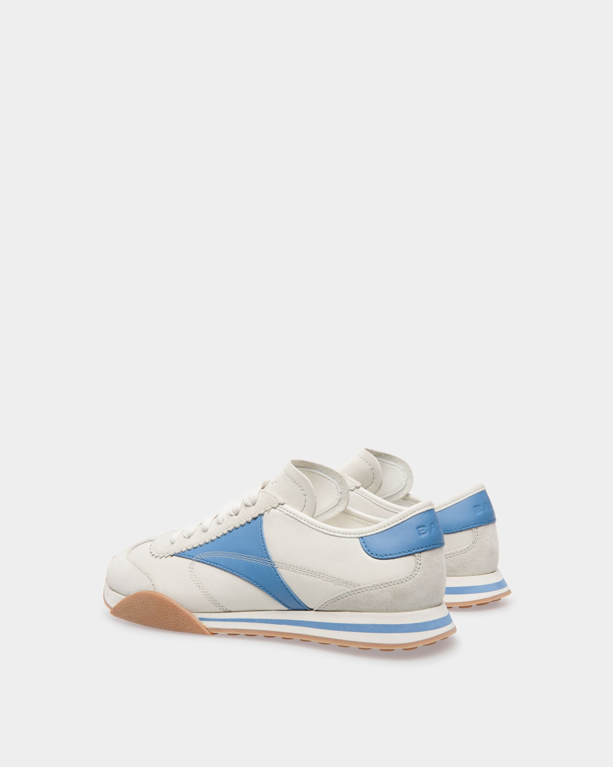 Zapatillas Sussex De Piel Blanco Roto Y Azul - Mujer - Bally - 03