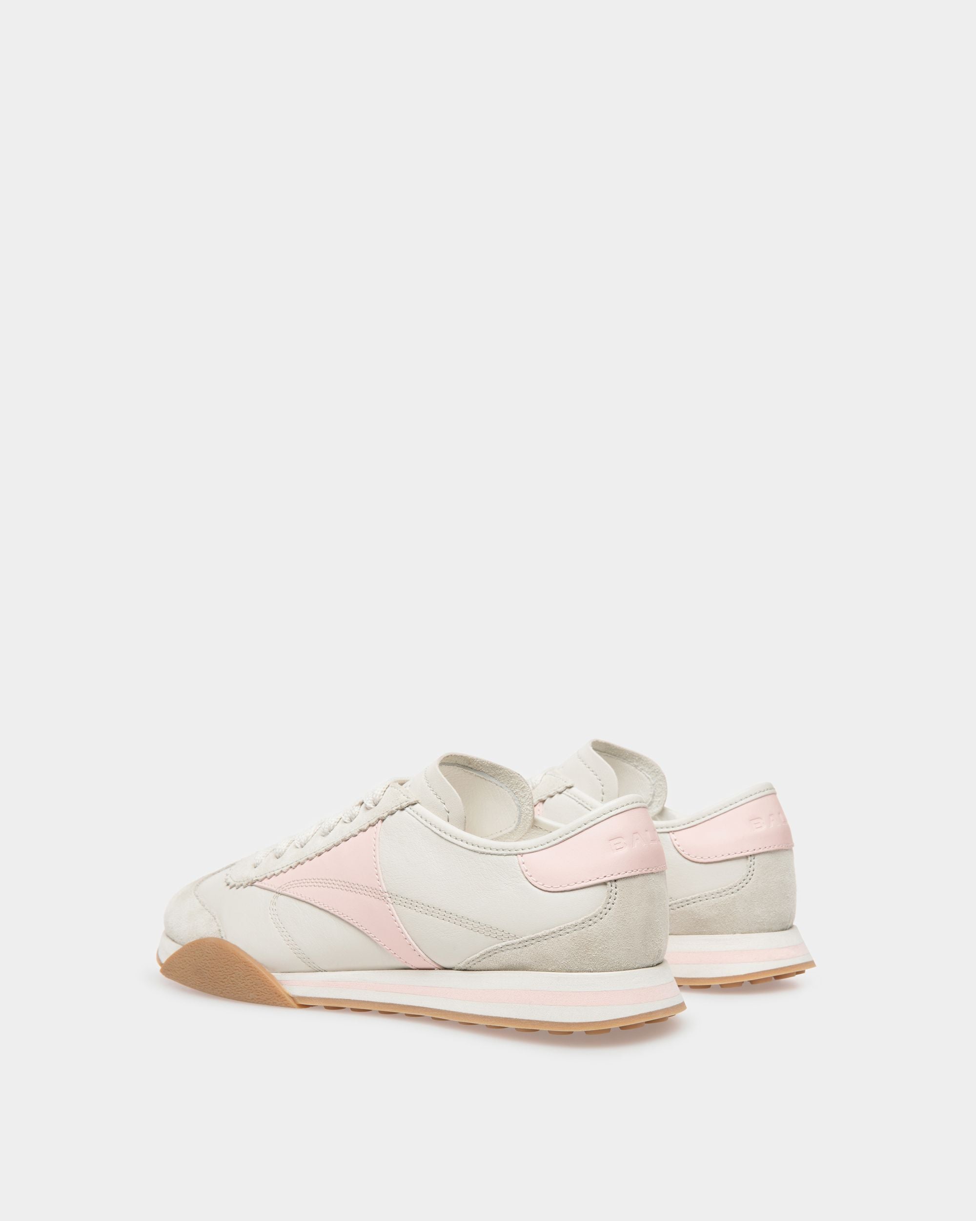 Zapatillas Sussex De Piel Blanco Roto Y Rosa - Mujer - Bally - 03