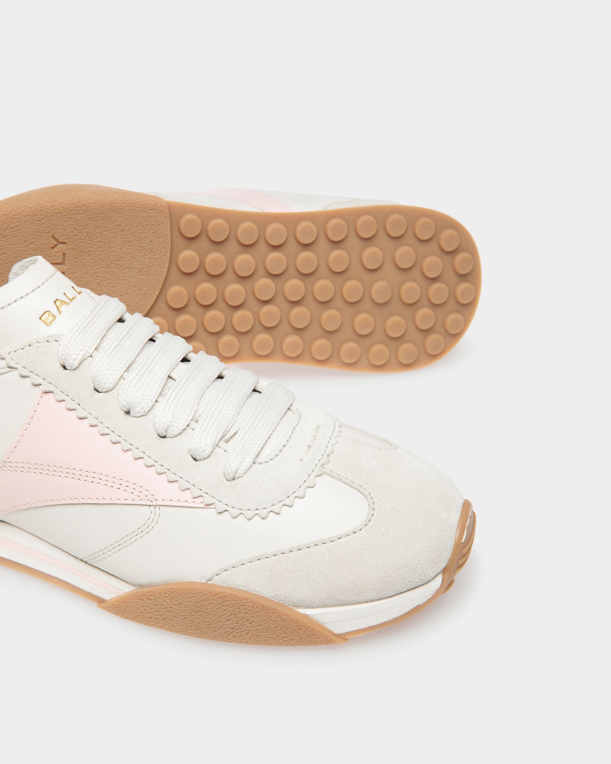 Zapatillas Sussex De Piel Blanco Roto Y Rosa - Mujer - Bally - 04