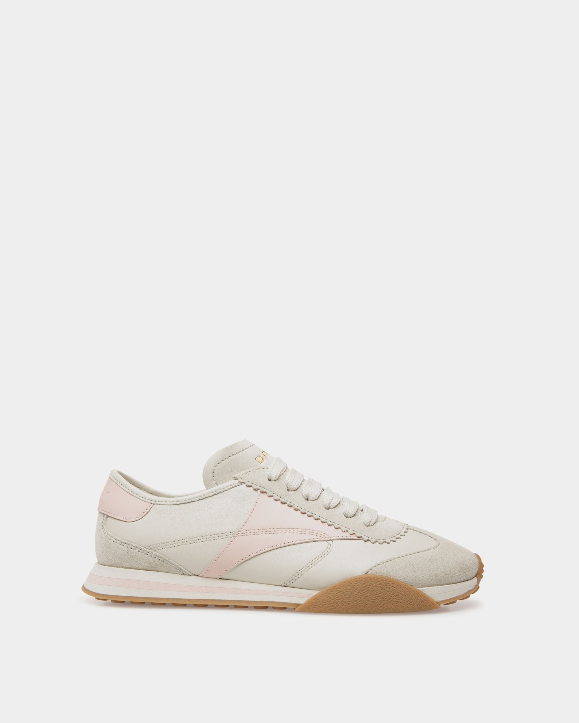 Sussex Sneaker In Dusty White And Dusty Petal Leather - Women's - Bally - 01