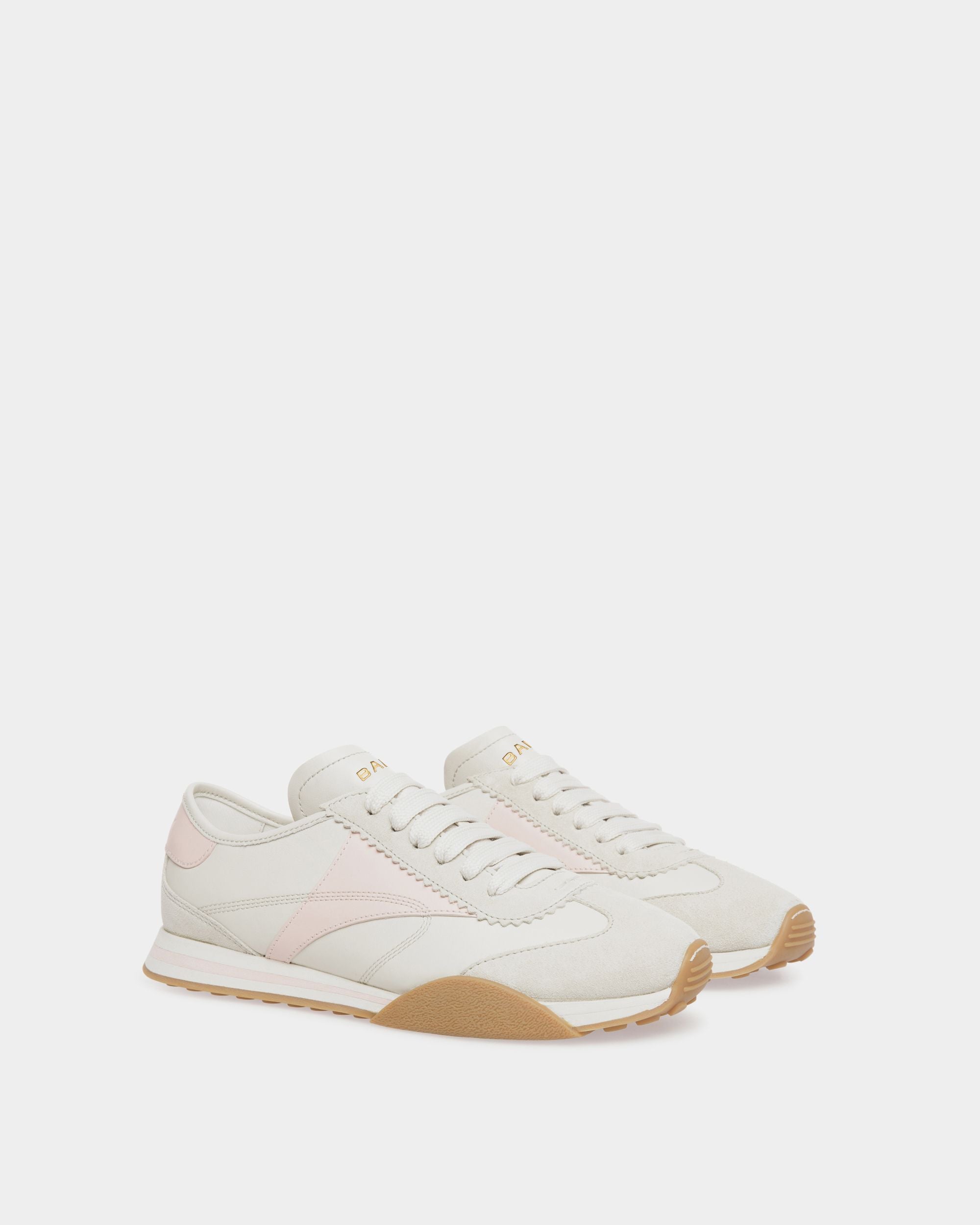 Sussex Sneaker In Dusty White And Dusty Petal Leather - Women's - Bally - 02