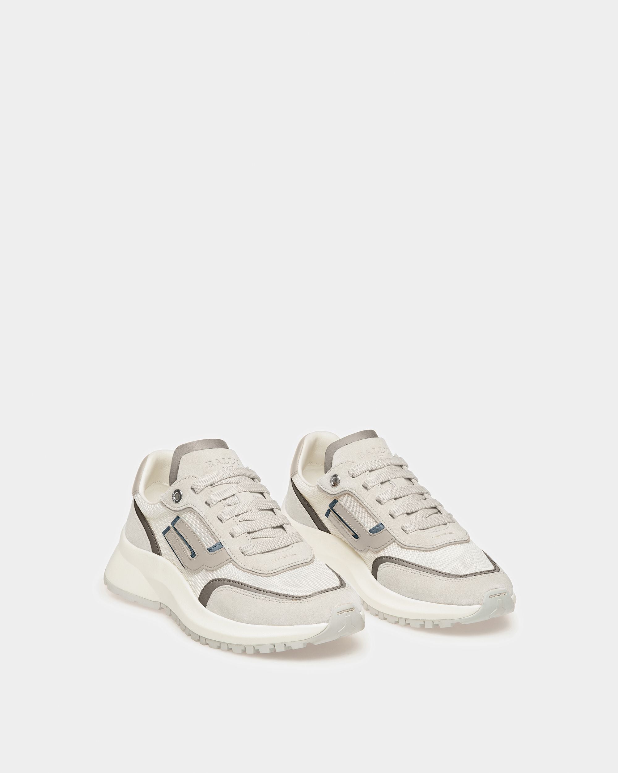 Demmy Zapatillas De Tela Y Piel En Blanco - Mujer - Bally - 04