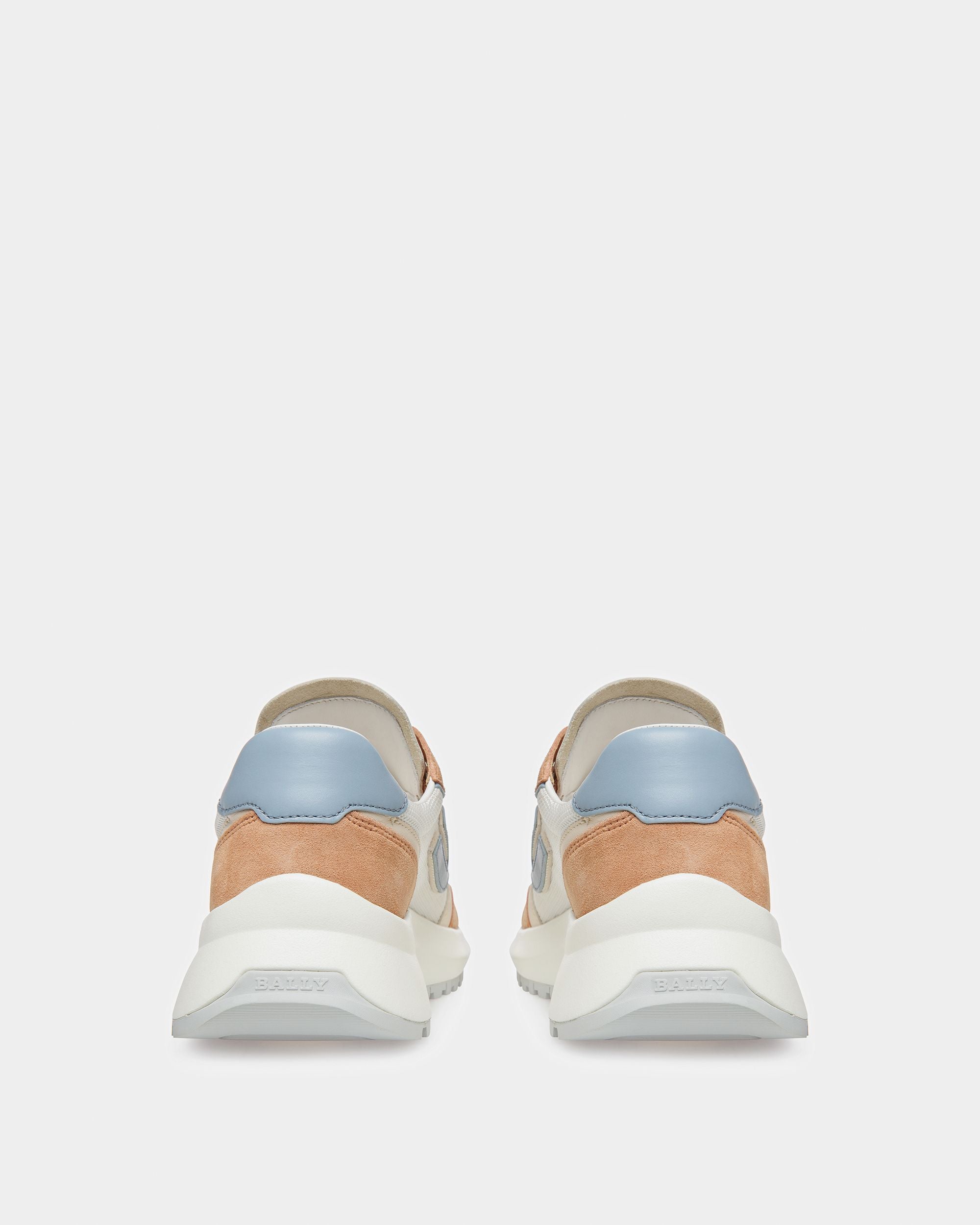 Demmy Leather And Fabric Sneakers In Peach - Women's - Bally - 04