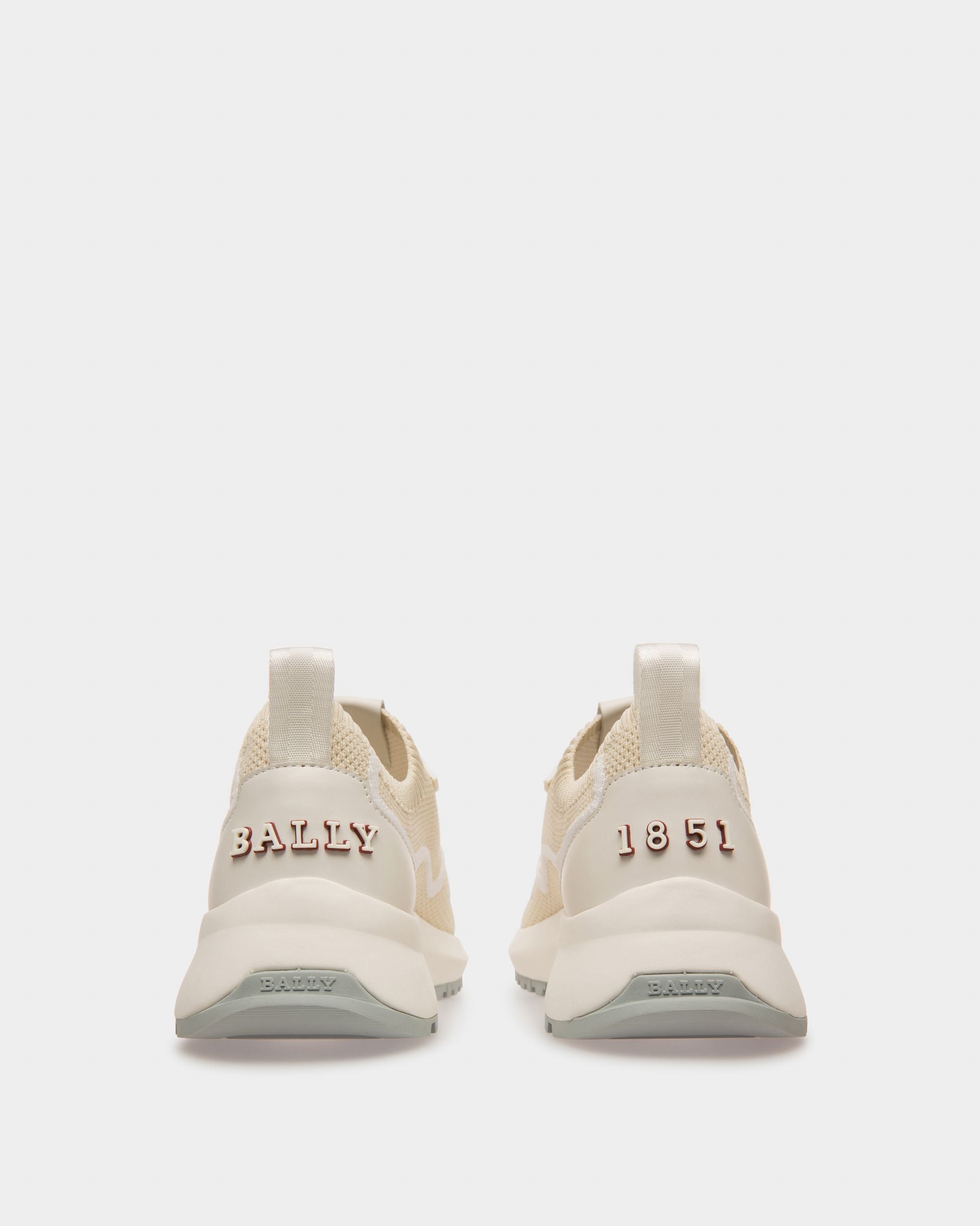 Davyn Zapatillas De Piel Y Malla En Blanco Empolvado - Mujer - Bally - 04