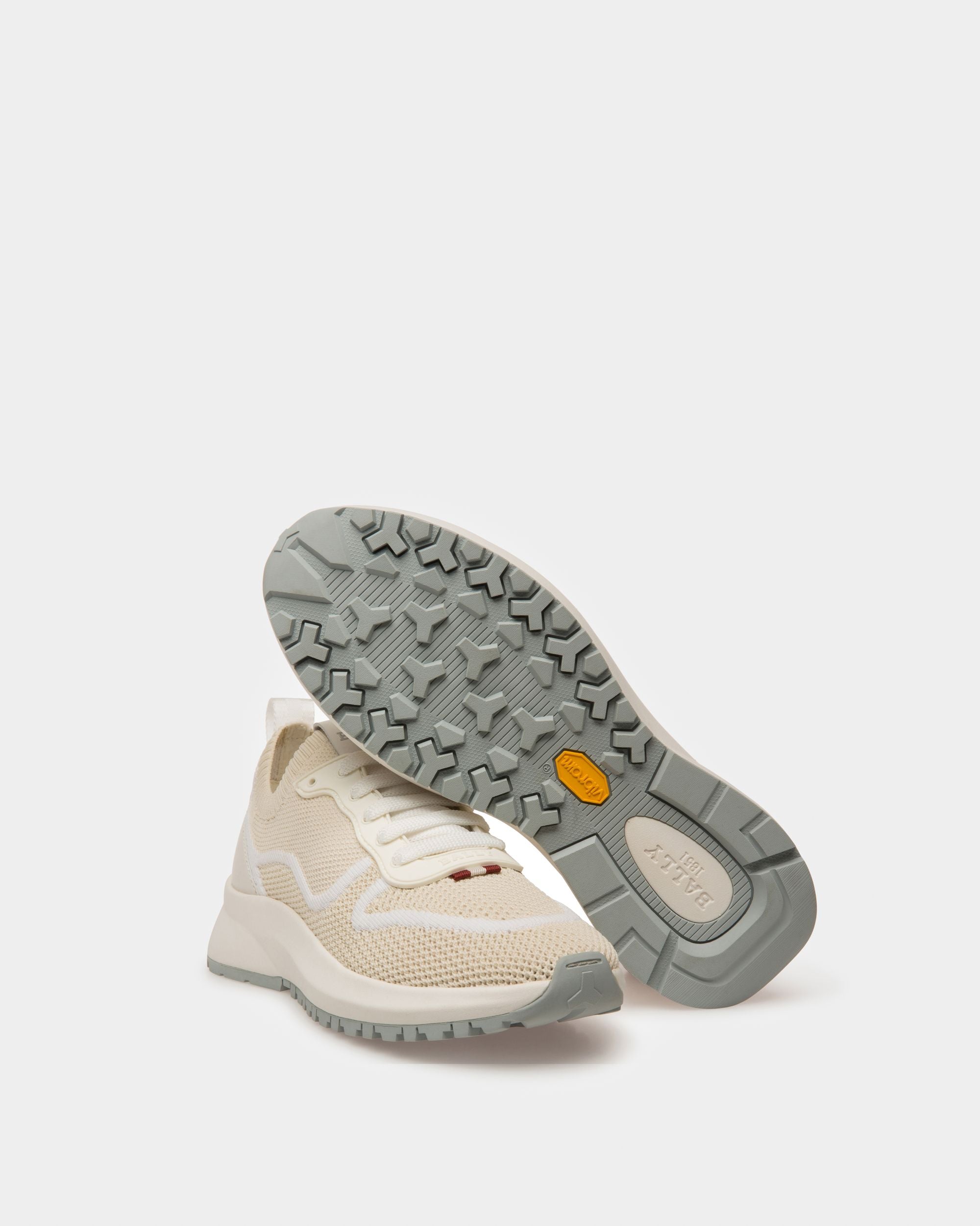 Davyn Zapatillas De Piel Y Malla En Blanco Empolvado - Mujer - Bally - 05