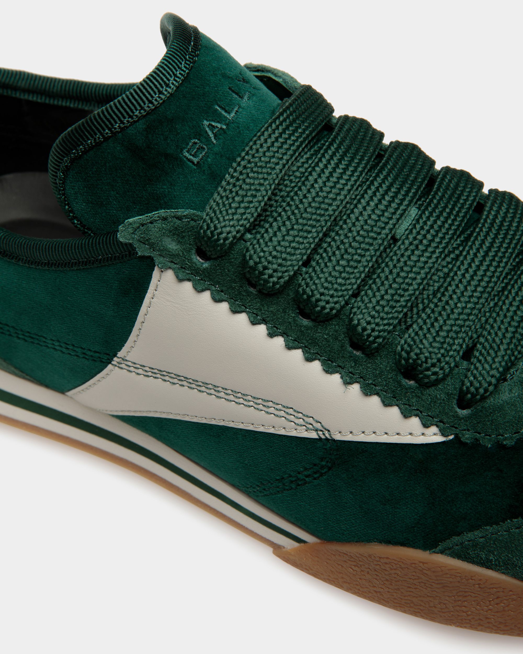 Zapatillas Sussex De Piel Y Algodón Color Menta Y Blanco Roto - Mujer - Bally - 05