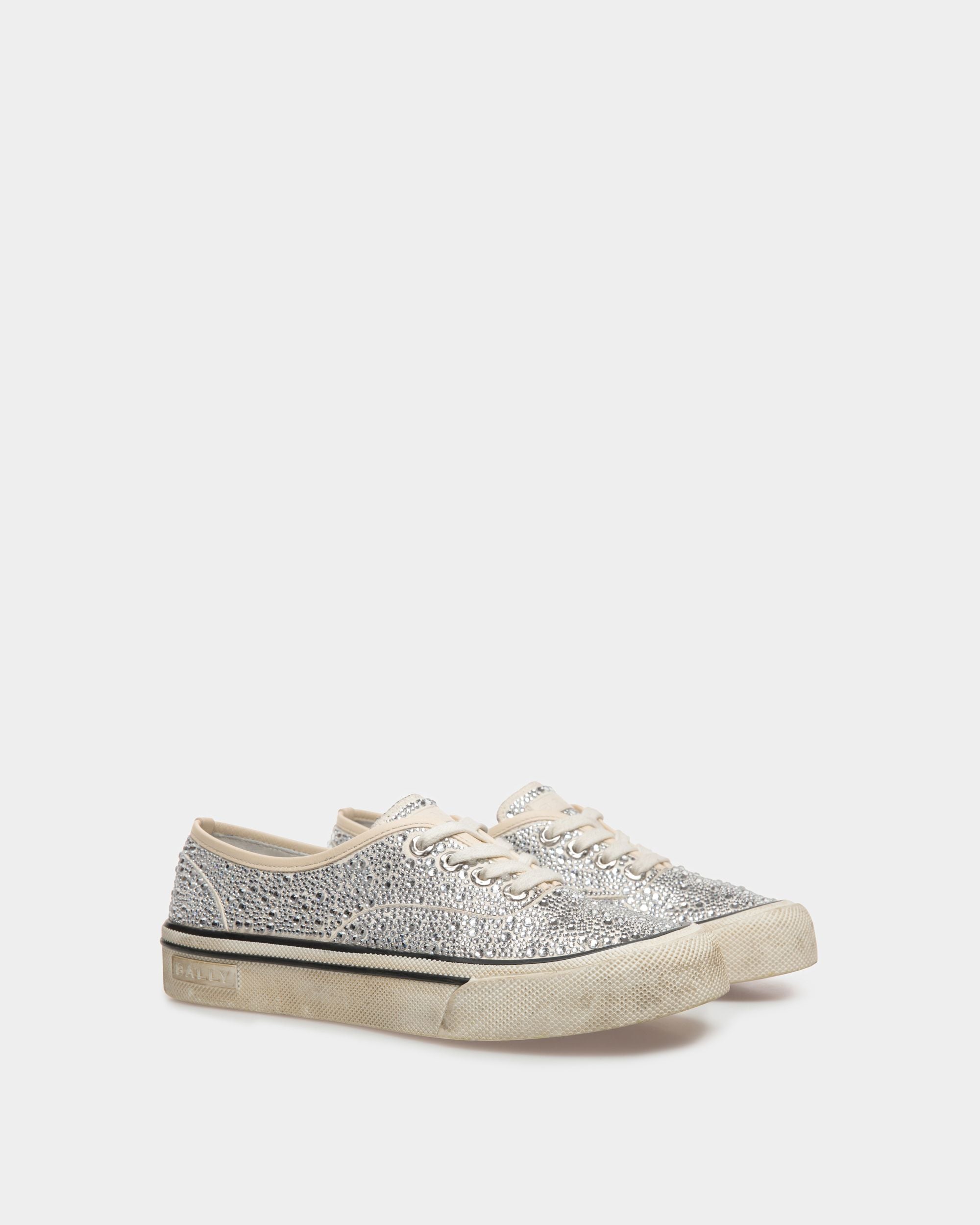 Zapatillas Lawren De Piel Y Strass Color Hueso - Mujer - Bally - 03