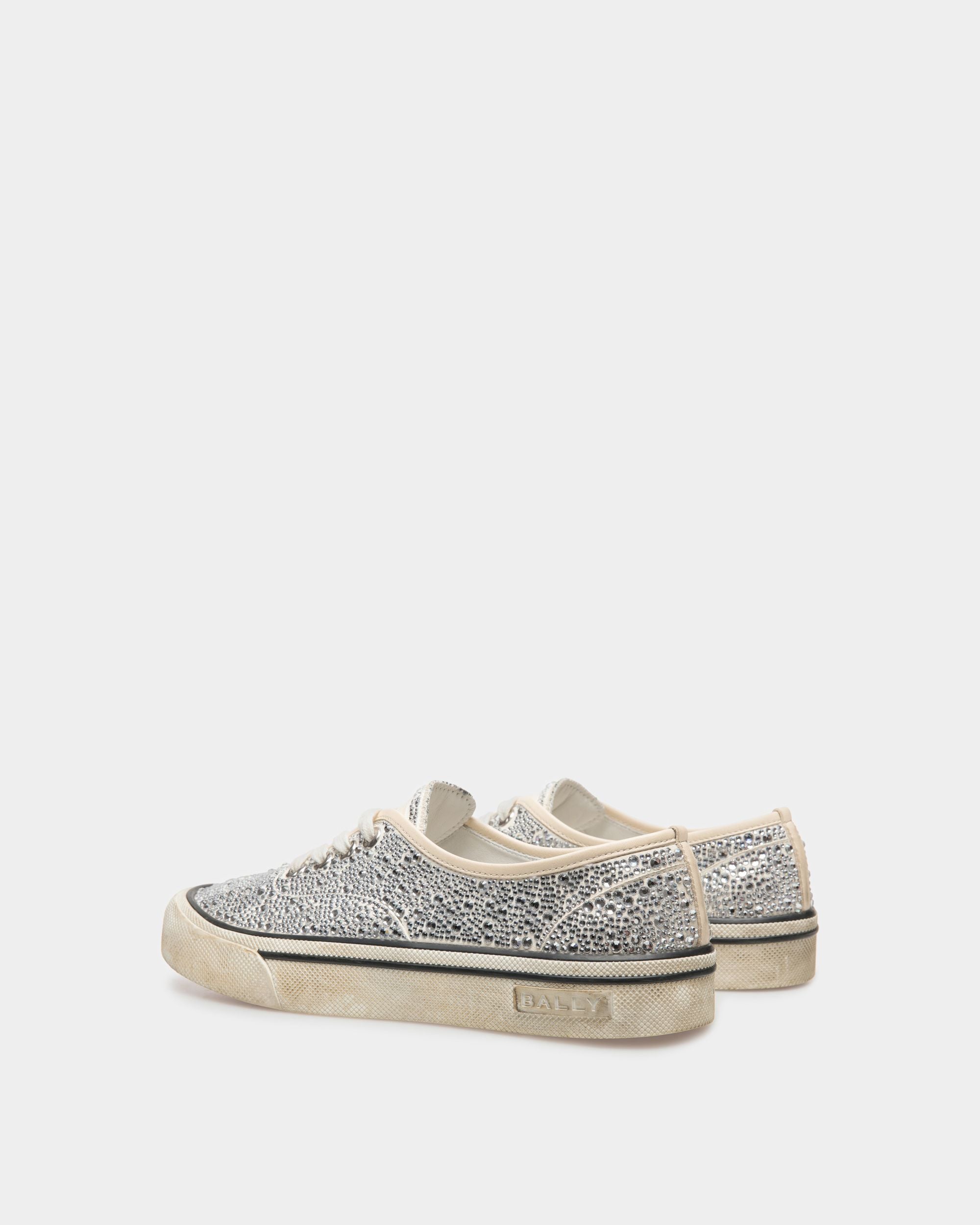 Zapatillas Lawren De Piel Y Strass Color Hueso - Mujer - Bally - 04