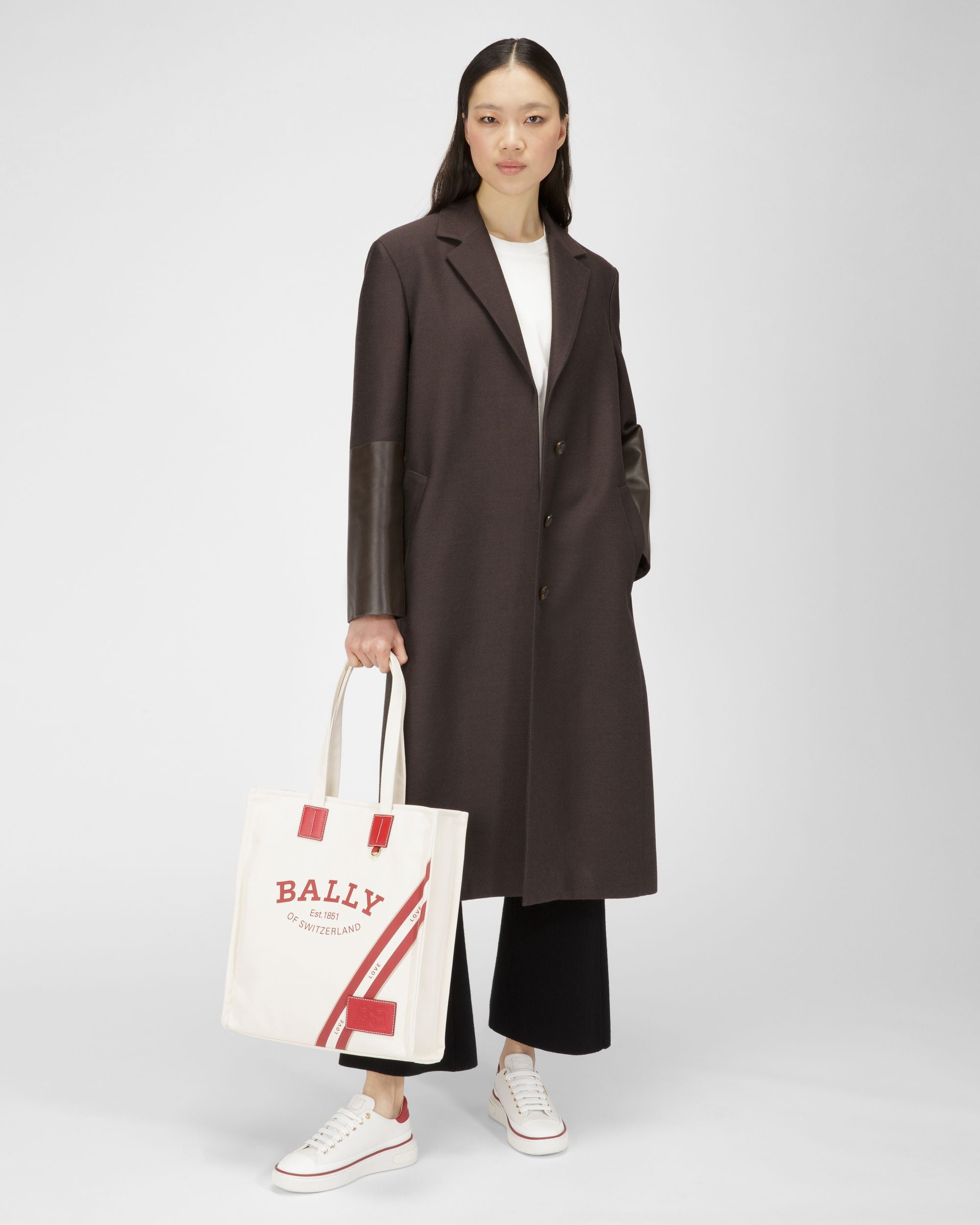 Maily Zapatilla En Piel De Color Blanco Y Rojo - Mujer - Bally - 03