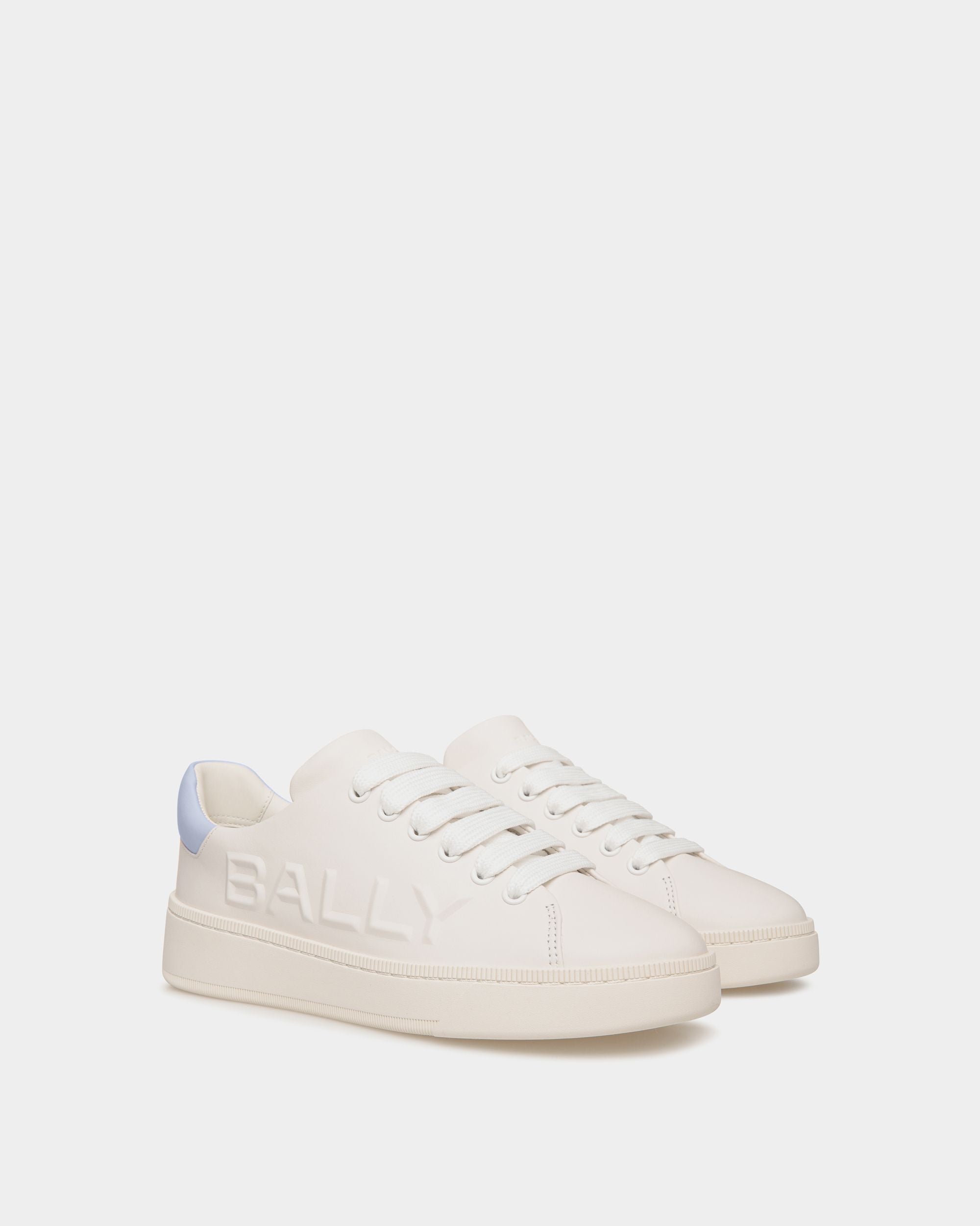 Zapatillas Raise De Piel Color Blanco Y Azul Claro - Mujer - Bally - 02