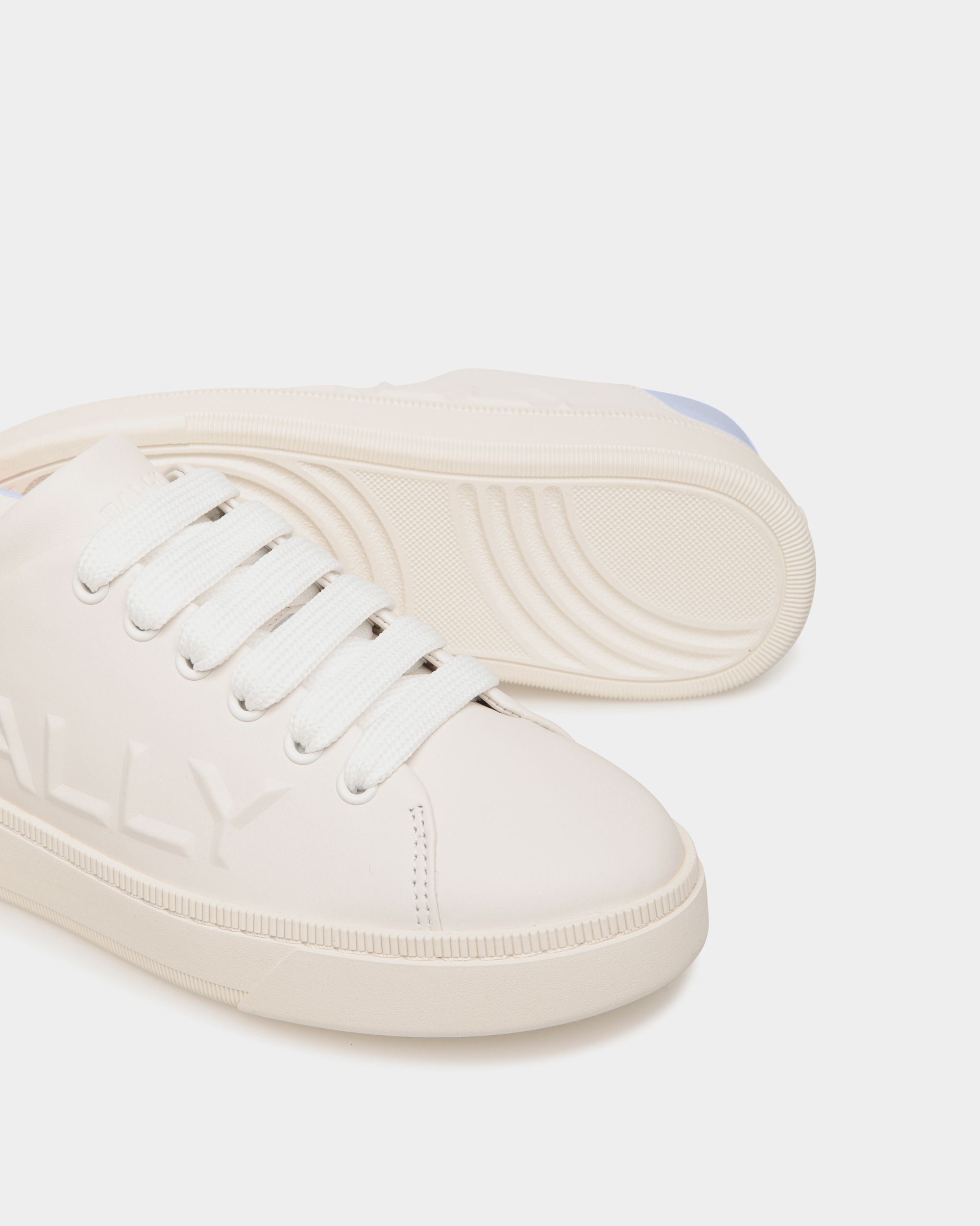 Zapatillas Raise De Piel Color Blanco Y Azul Claro - Mujer - Bally - 04