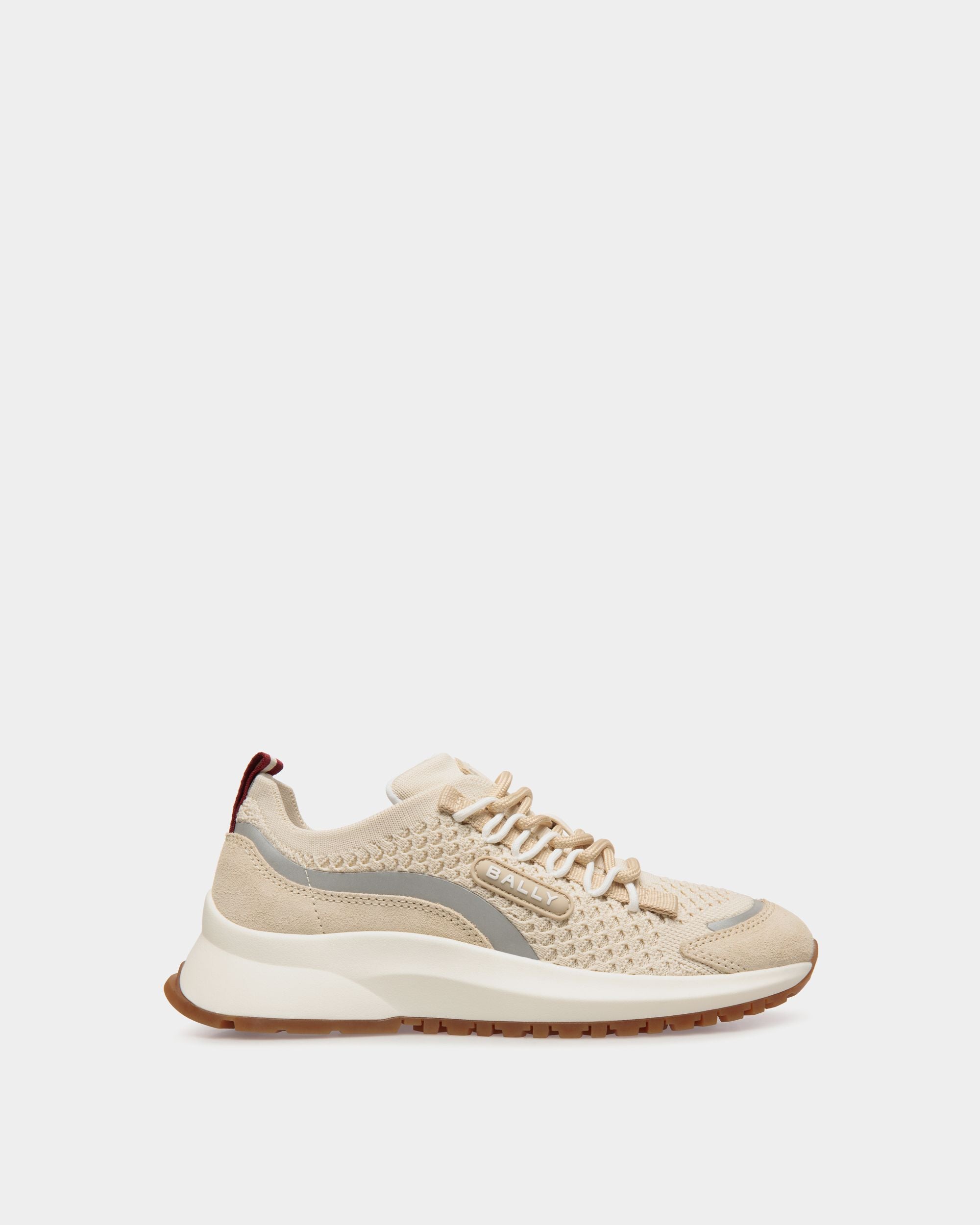 Zapatilla Outline De Punto Marfil Y Champagne - Mujer - Bally - 01