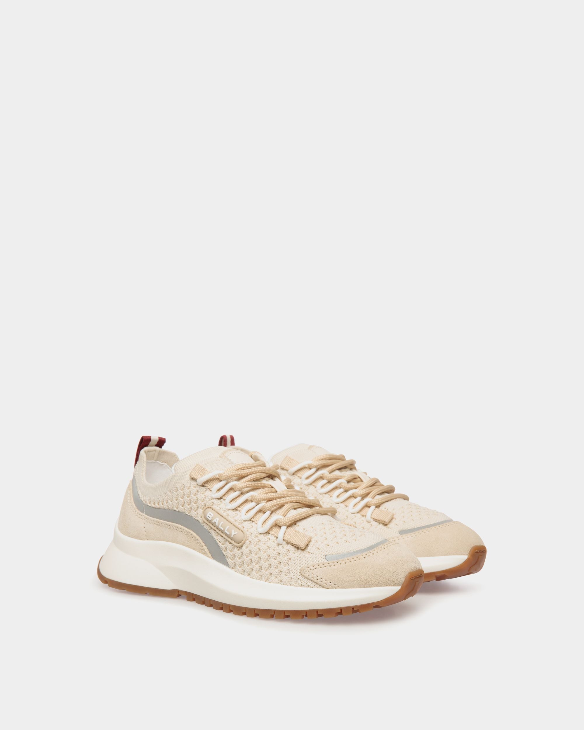 Zapatilla Outline De Punto Marfil Y Champagne - Mujer - Bally - 03