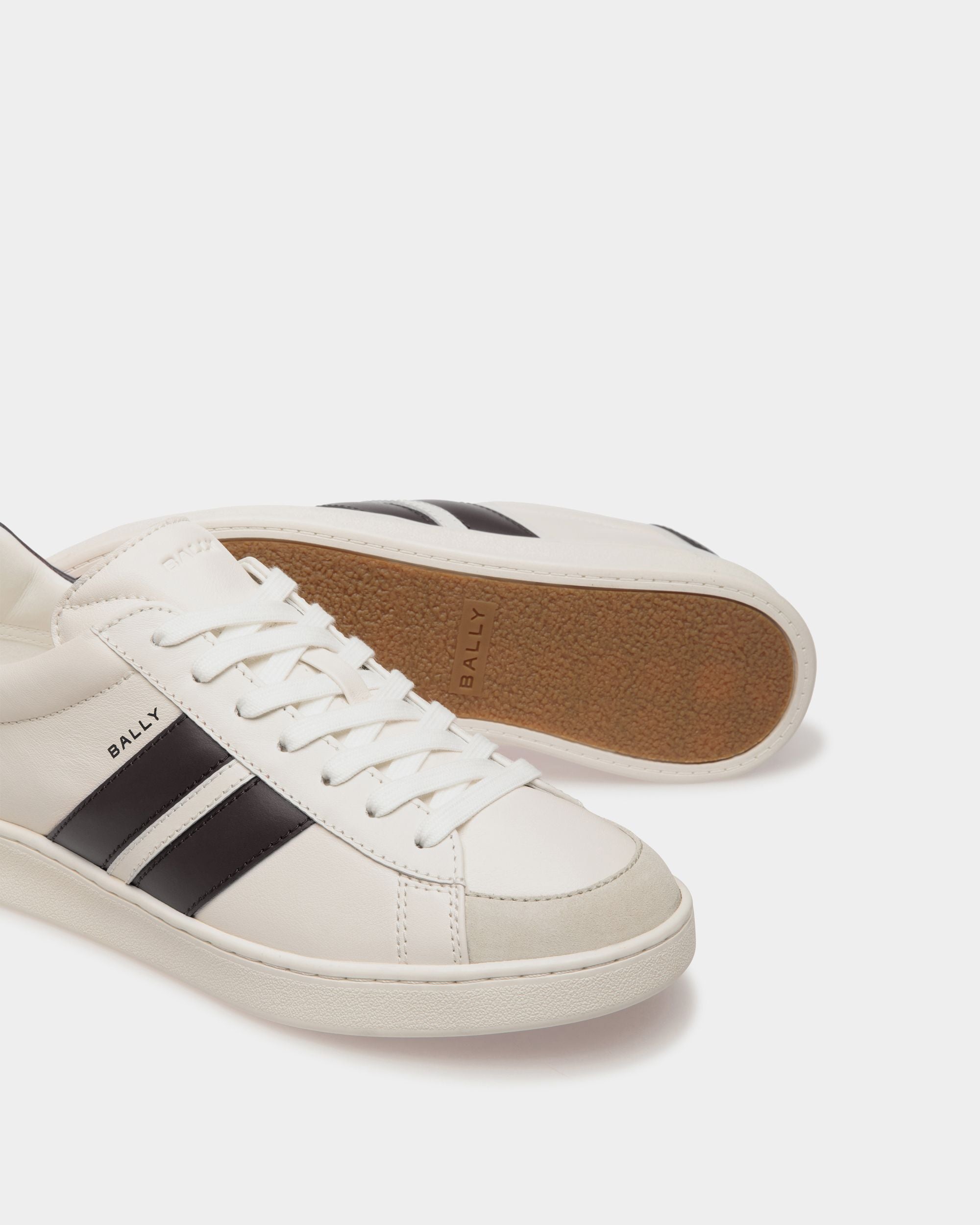 Zapatilla Tennis De Piel Blanca Y Negra - Mujer - Bally - 05