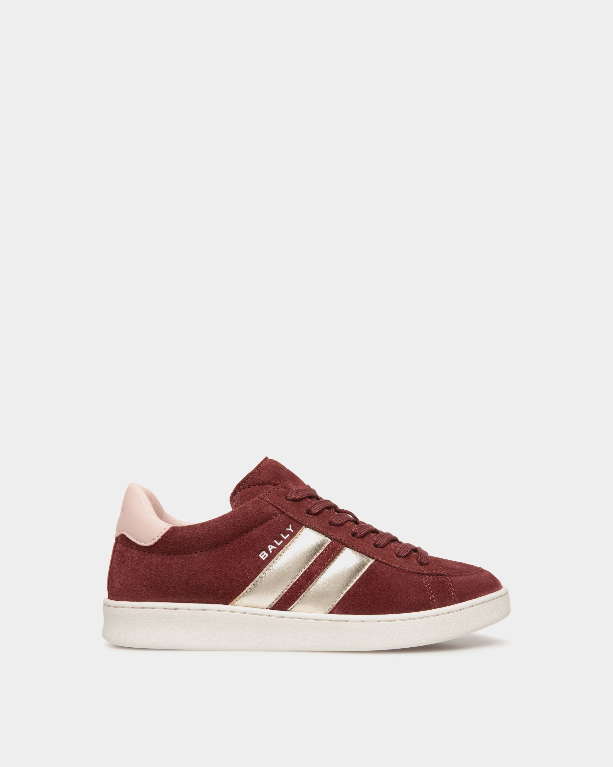 Tennis Sneaker In Andorra and Light Pink Suede Leather - Women's - Bally - 01
