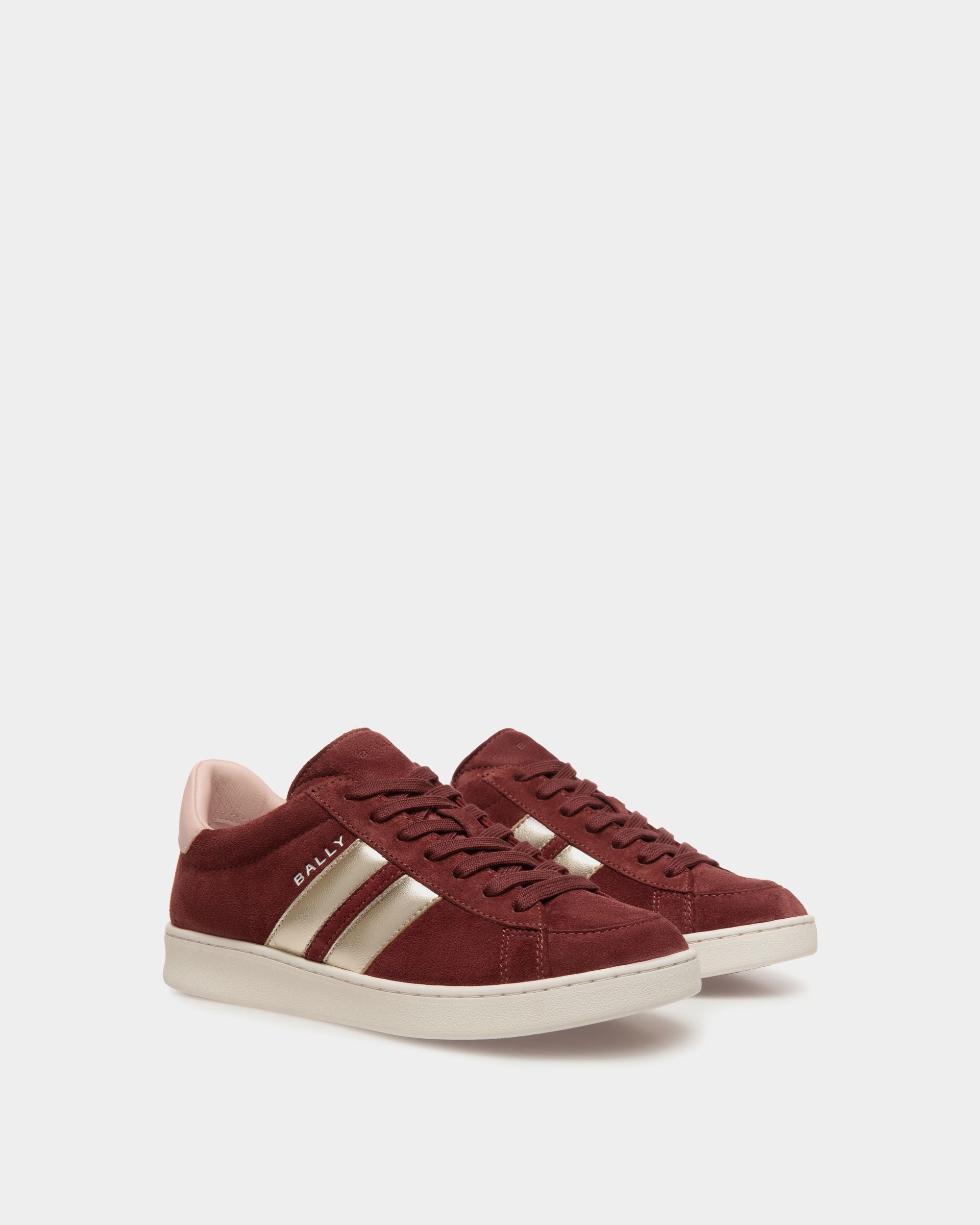 Tennis Sneaker In Andorra and Light Pink Suede Leather - Women's - Bally - 03