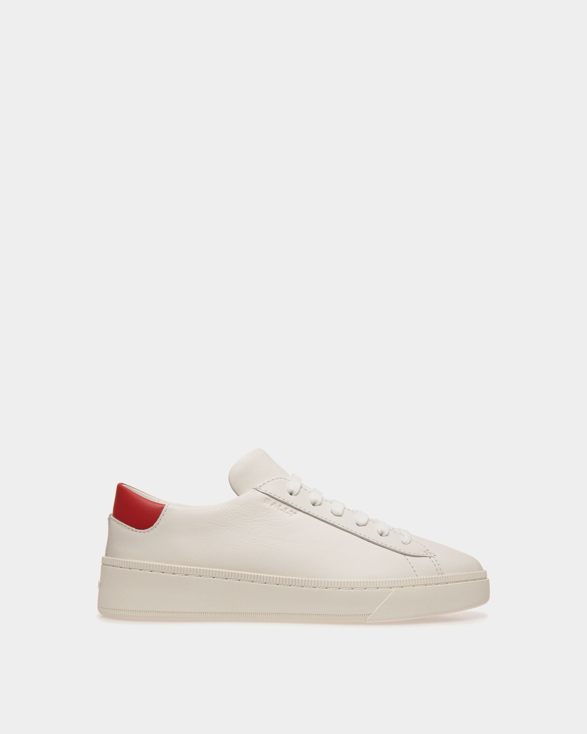 Raise Sneaker In White And Red Leather - Women's - Bally - 01