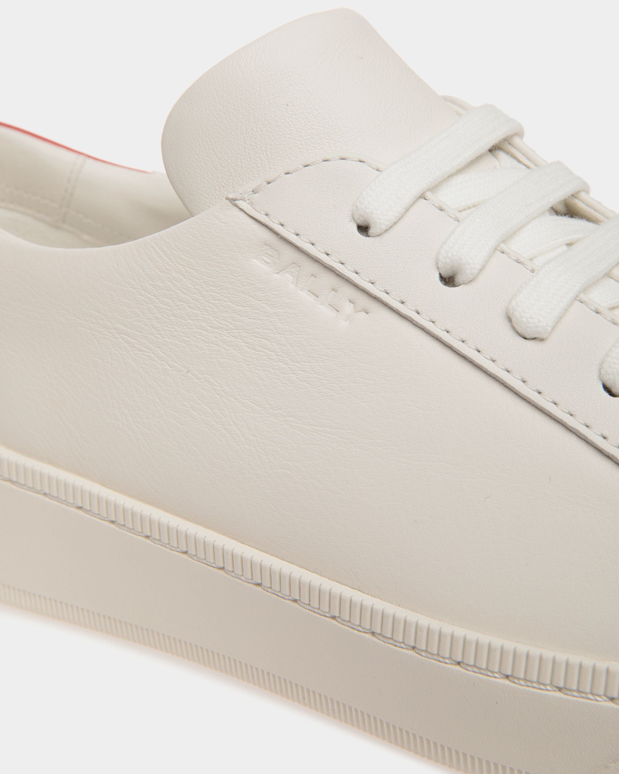 Raise Sneaker In White And Red Leather - Women's - Bally - 05