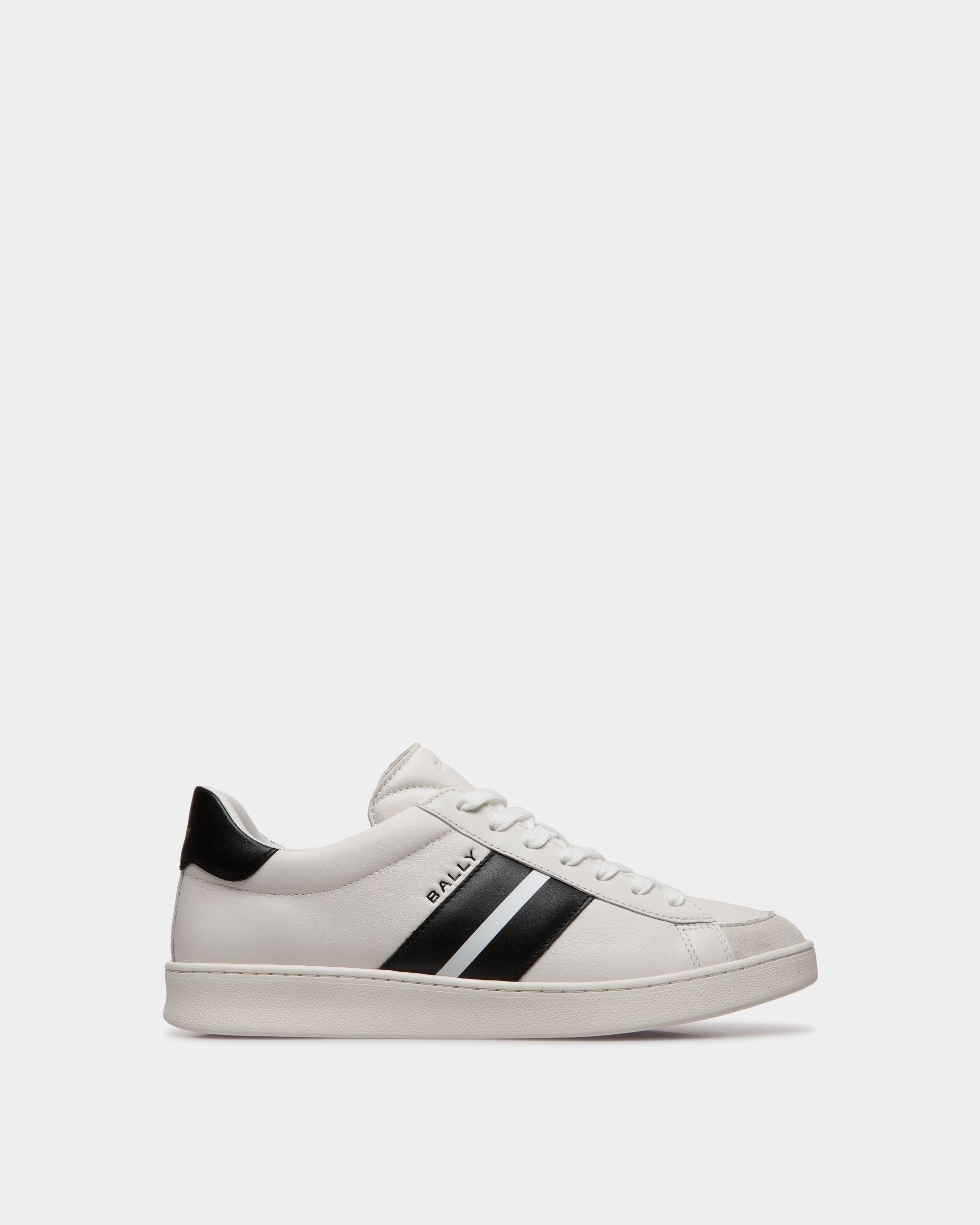 Zapatilla Tennis De Piel En Blanco Y Negro - Mujer - Bally - 01
