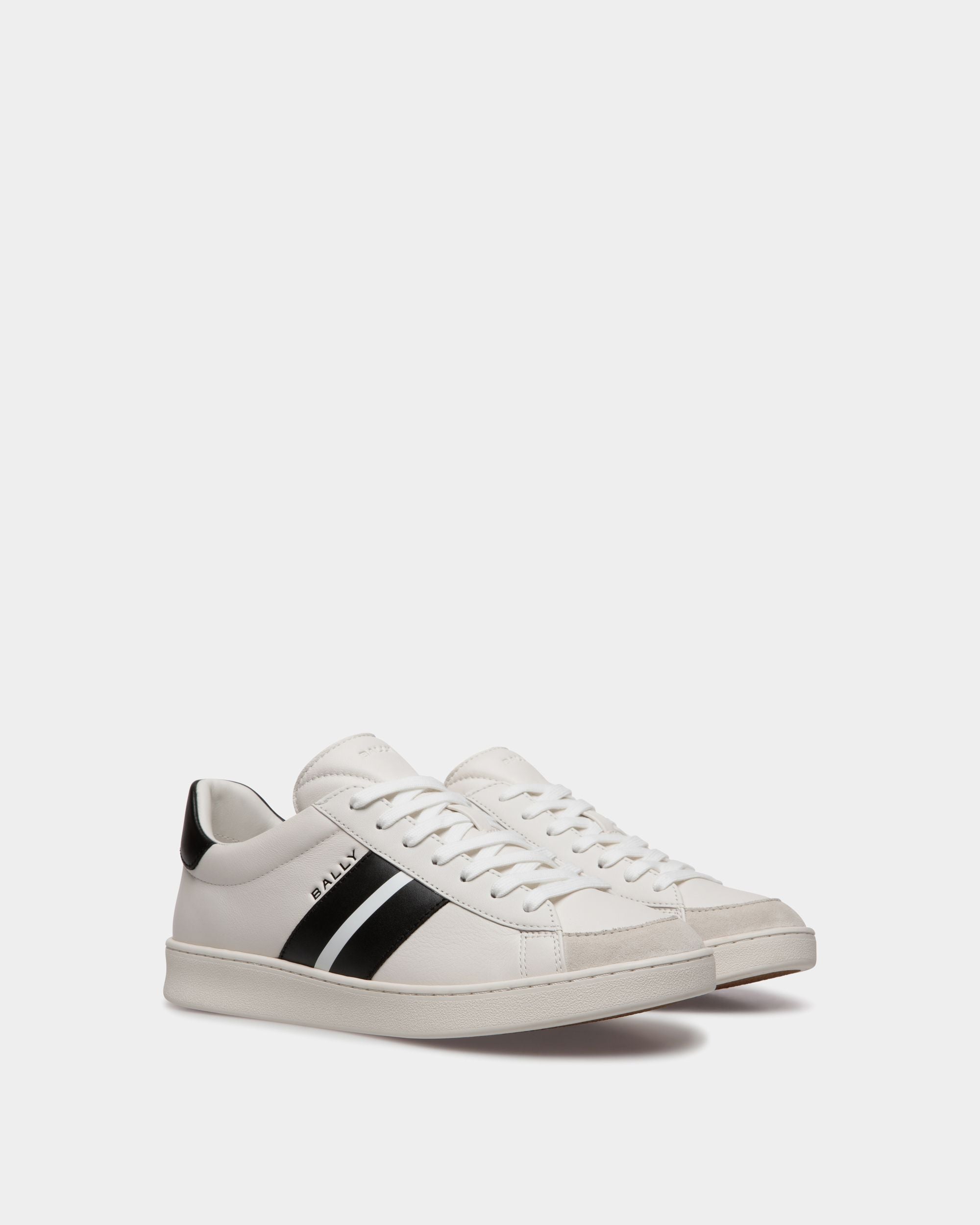 Zapatilla Tennis De Piel En Blanco Y Negro - Mujer - Bally - 03