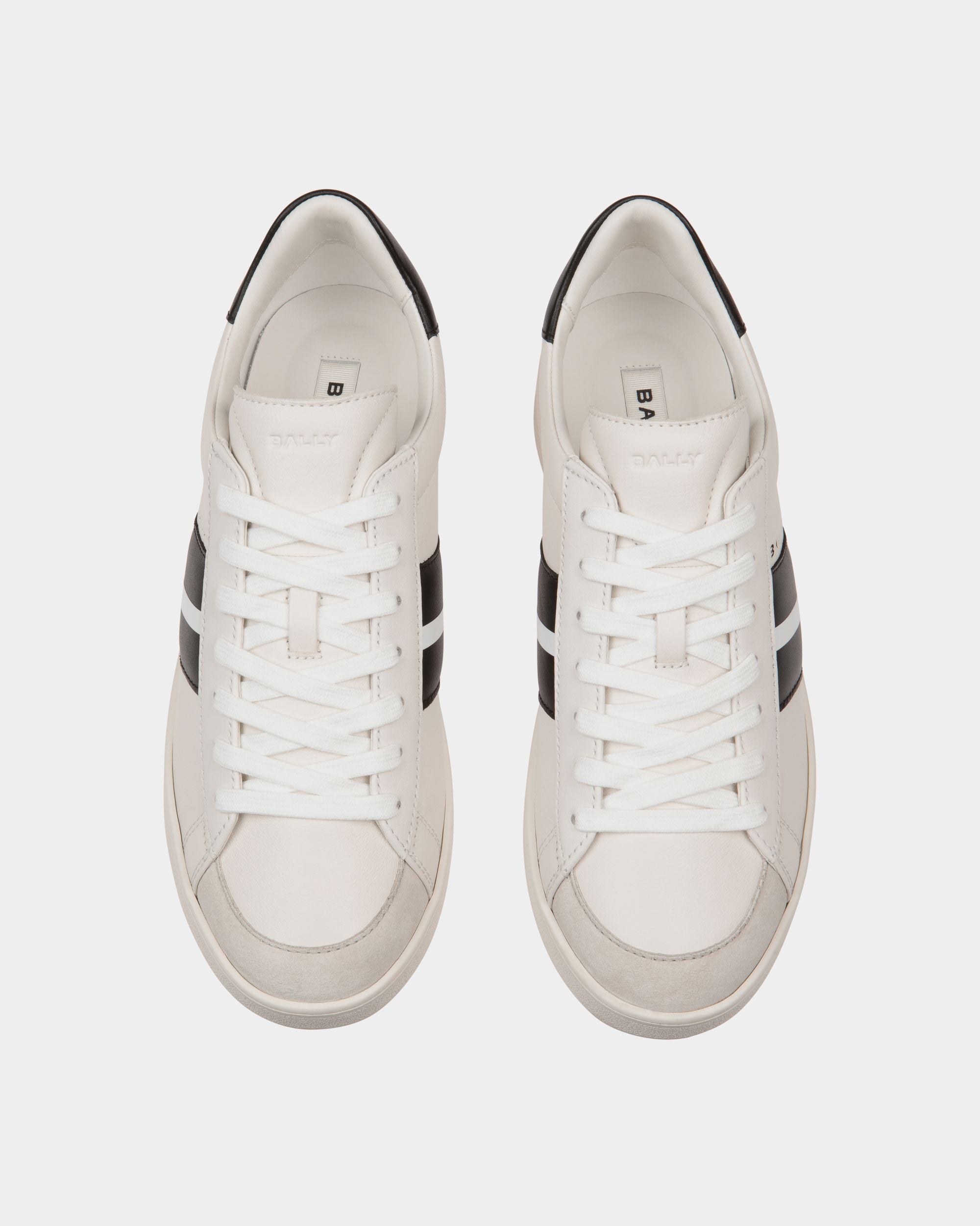 Zapatilla Tennis De Piel En Blanco Y Negro - Mujer - Bally - 05