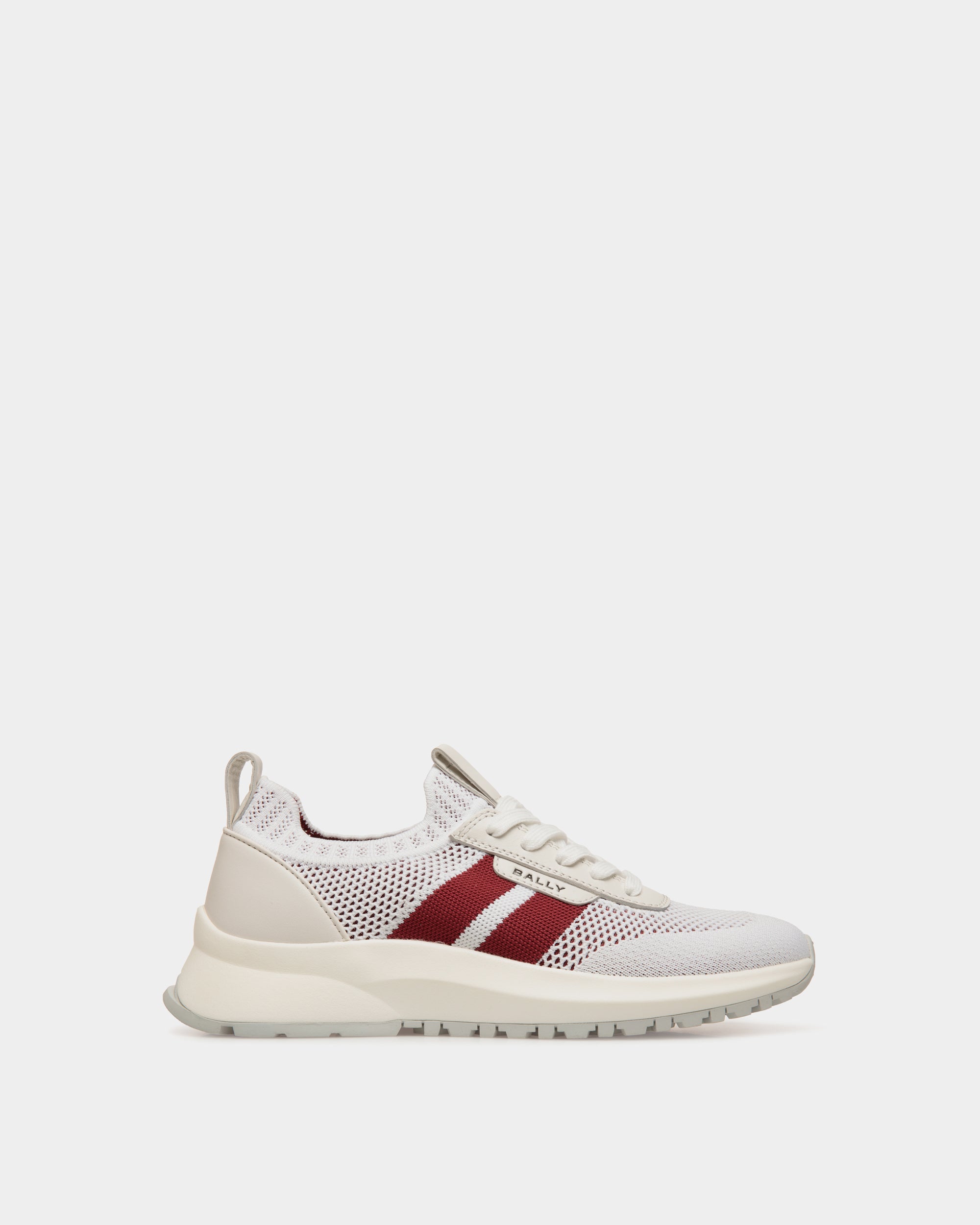 Zapatilla Outline De Punto Blanco Y Rojo - Mujer - Bally - 01