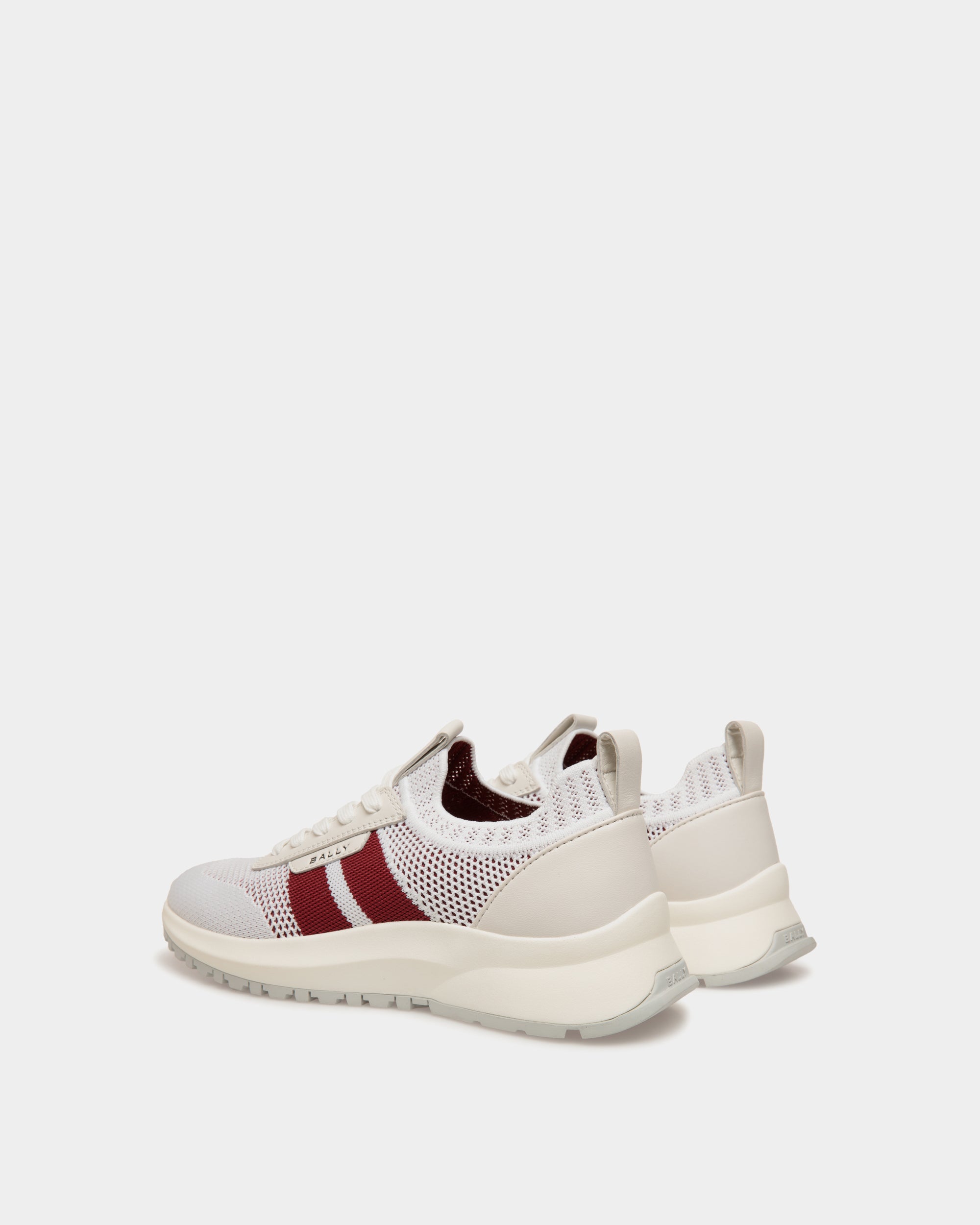 Zapatilla Outline De Punto Blanco Y Rojo - Mujer - Bally - 03
