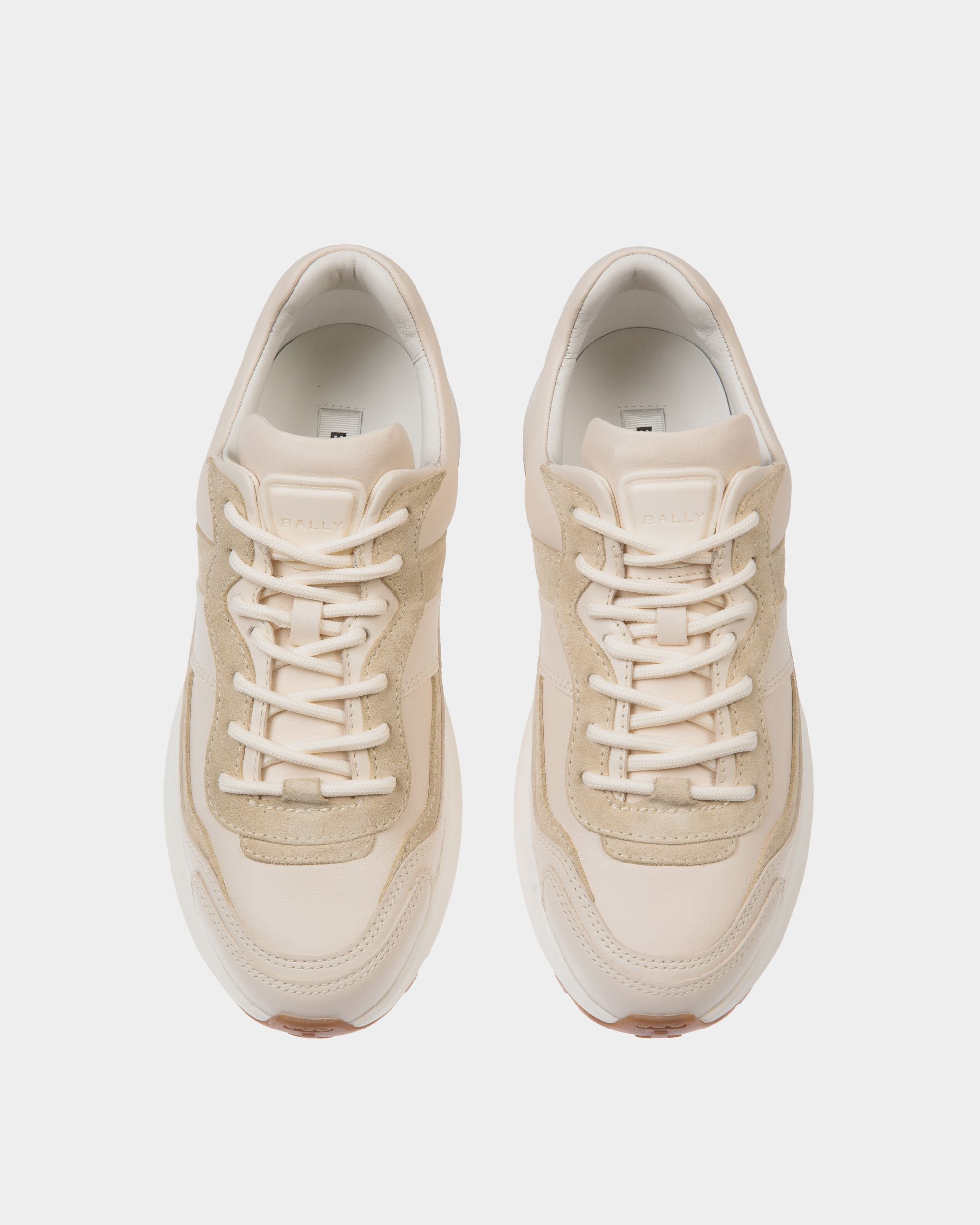 Zapatilla Outline De Piel Marfil Y Champagne - Mujer - Bally - 04