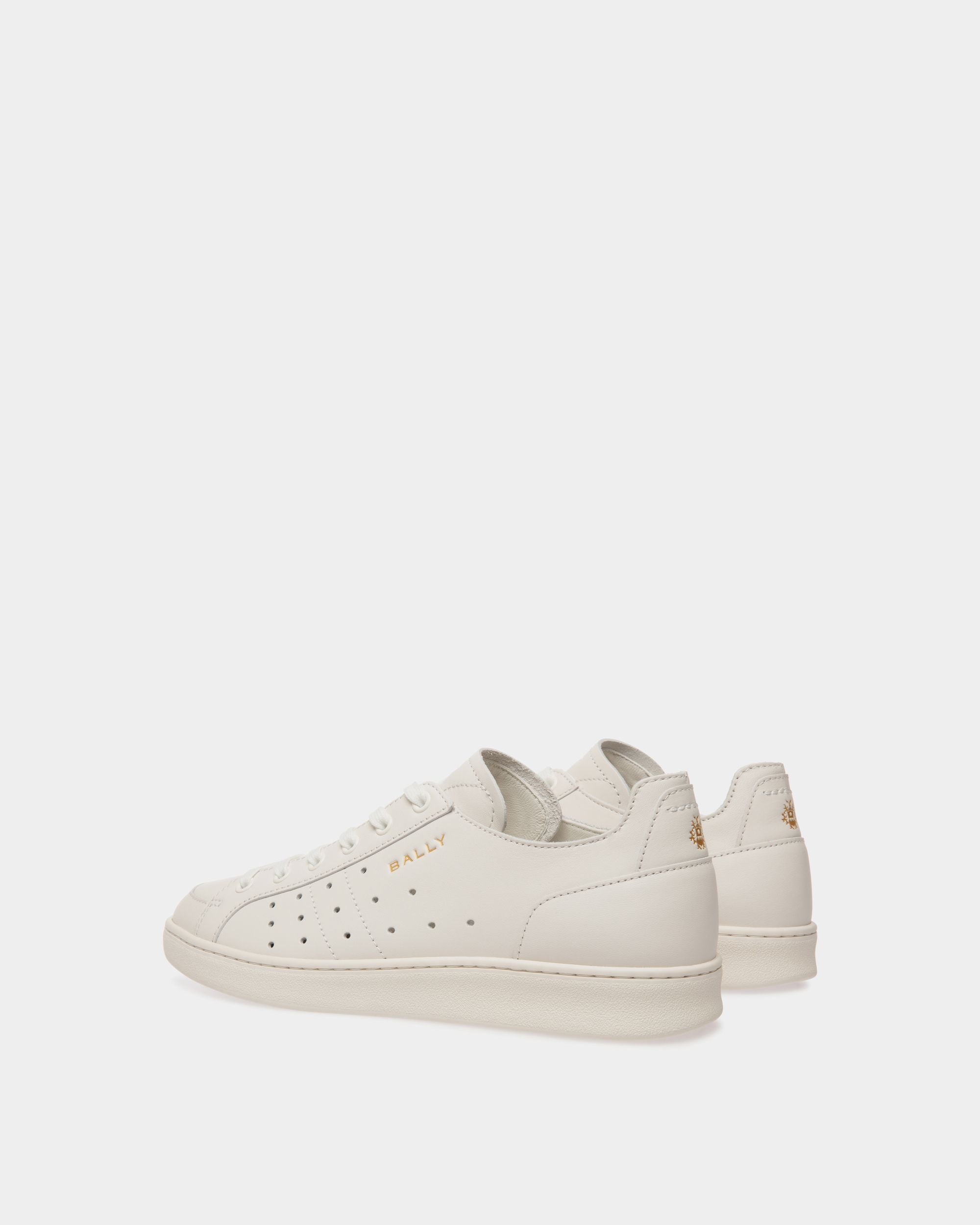 Tennis Sneaker in White Leather - Women's - Bally - 04