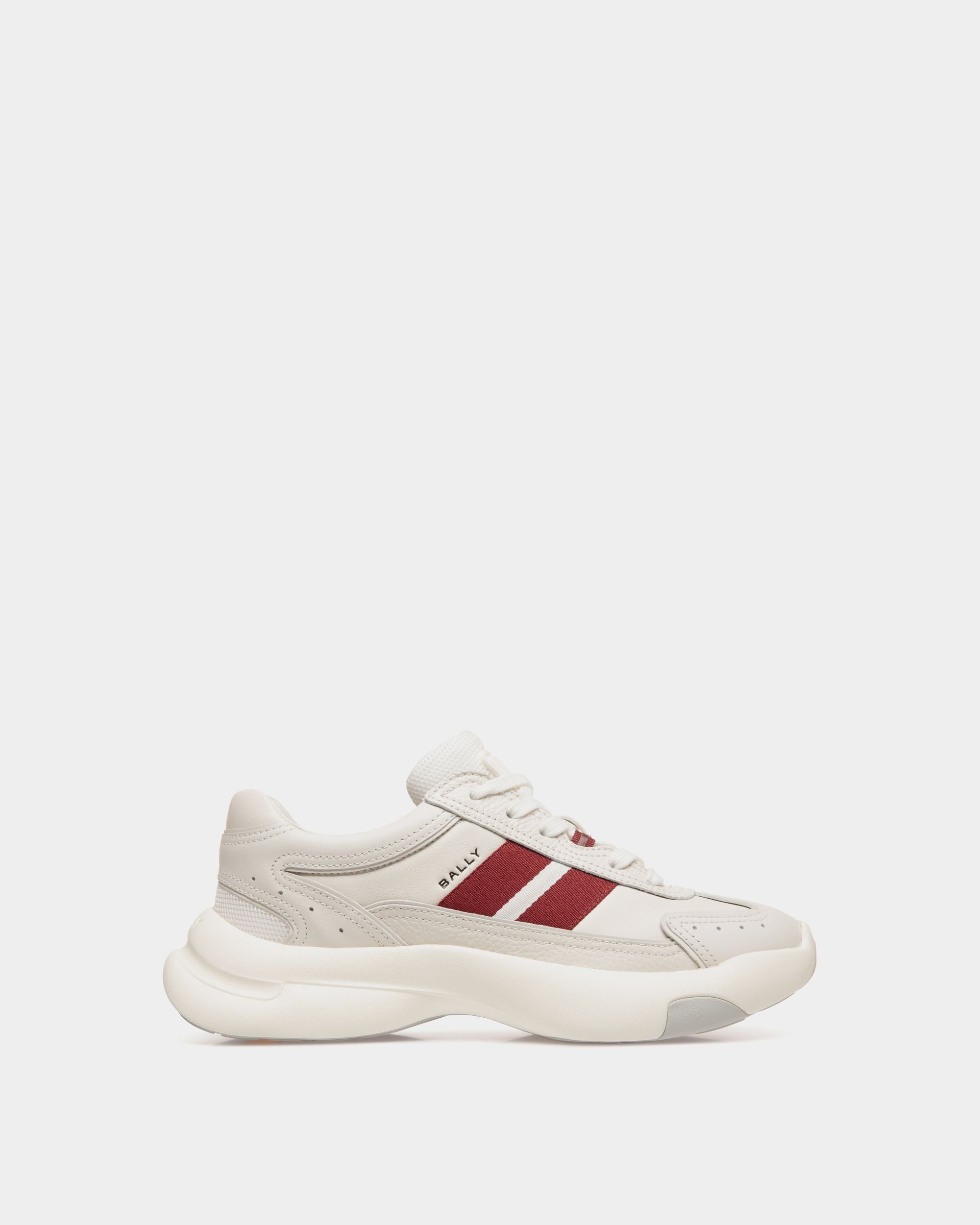 Dune Sneaker in White and Red Leather - Mujer - Bally - 01