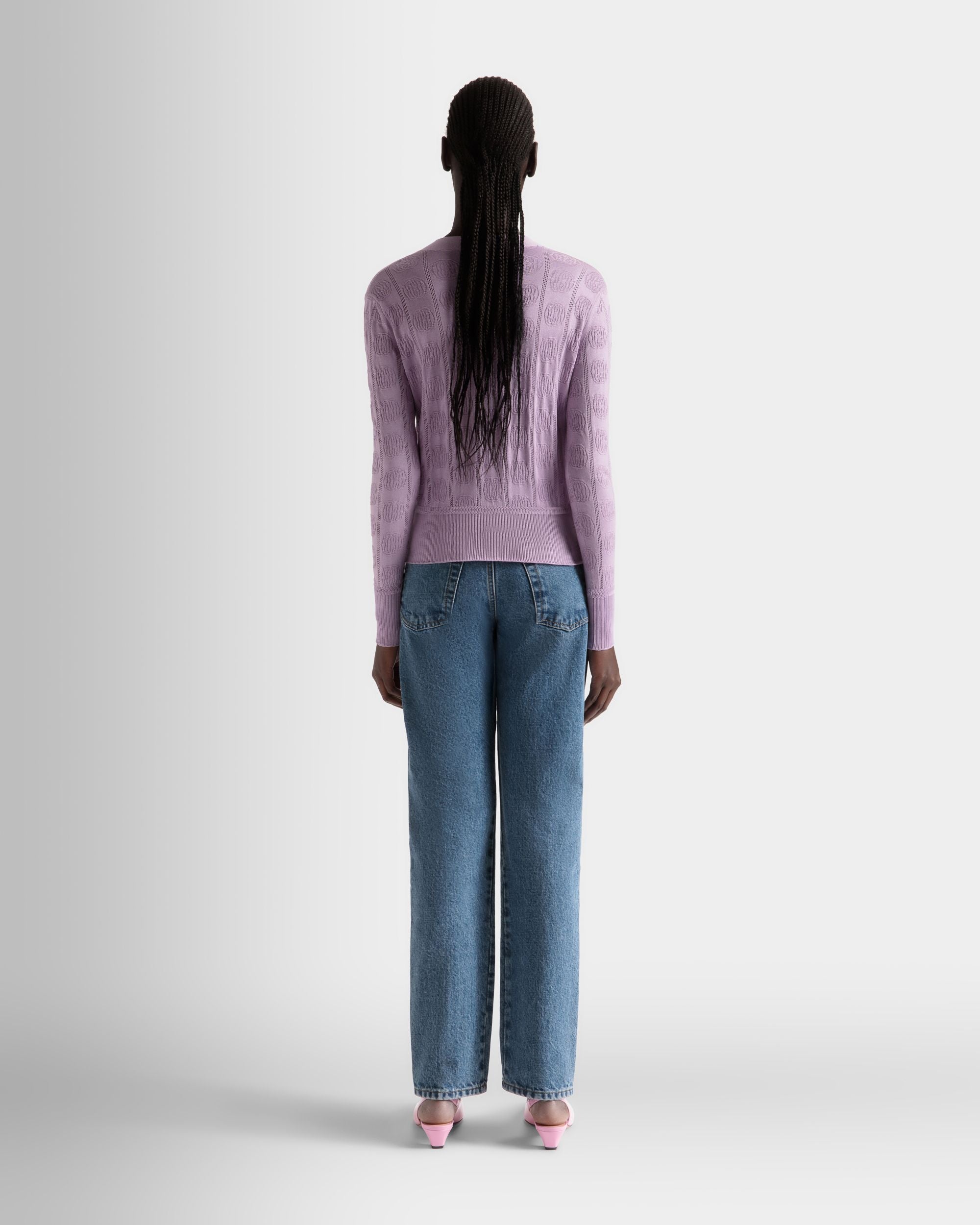 Lilac Cardigan in a Silk Blend - Women's - Bally - 06