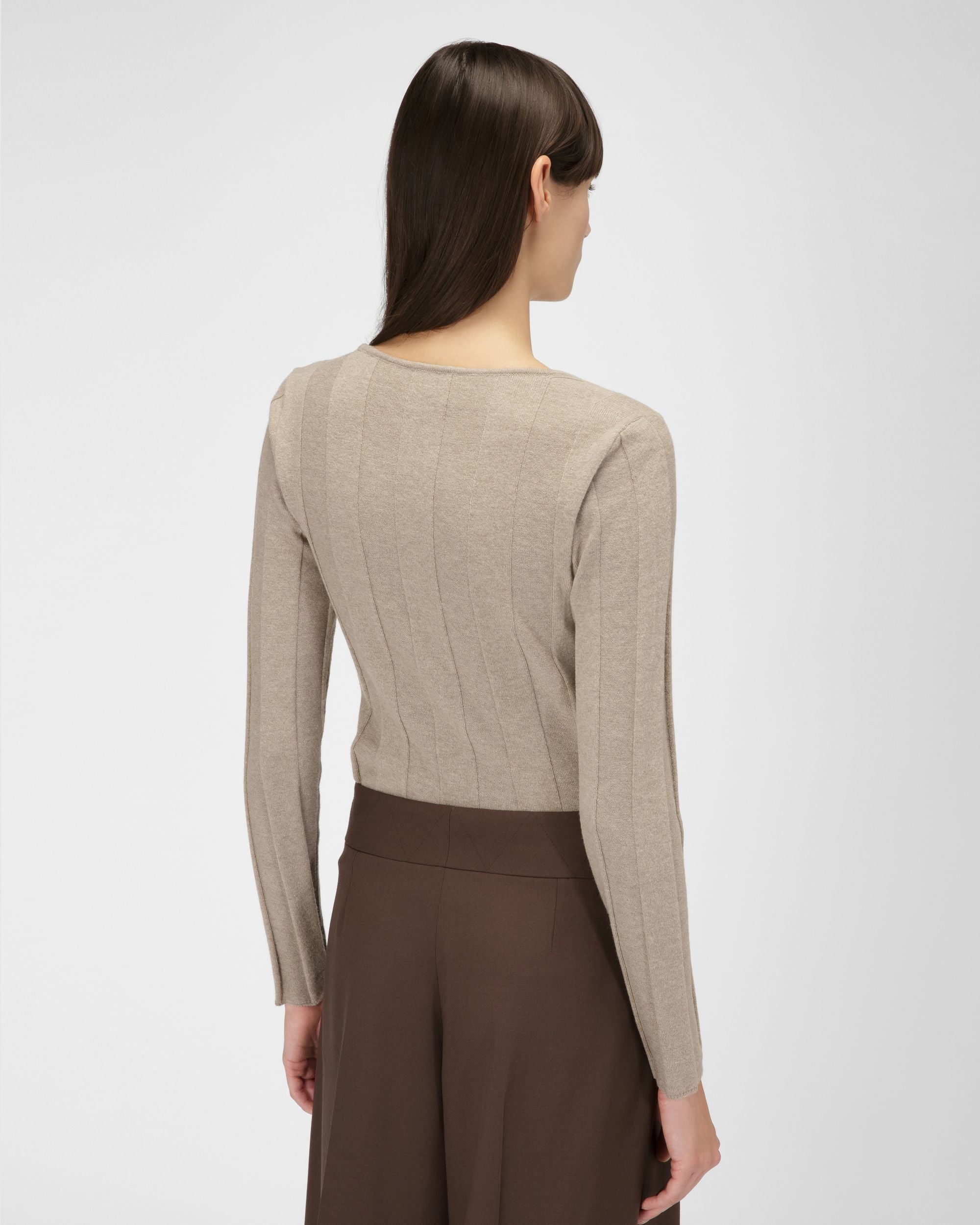 Wool Crewneck In Beige - Women's - Bally - 03