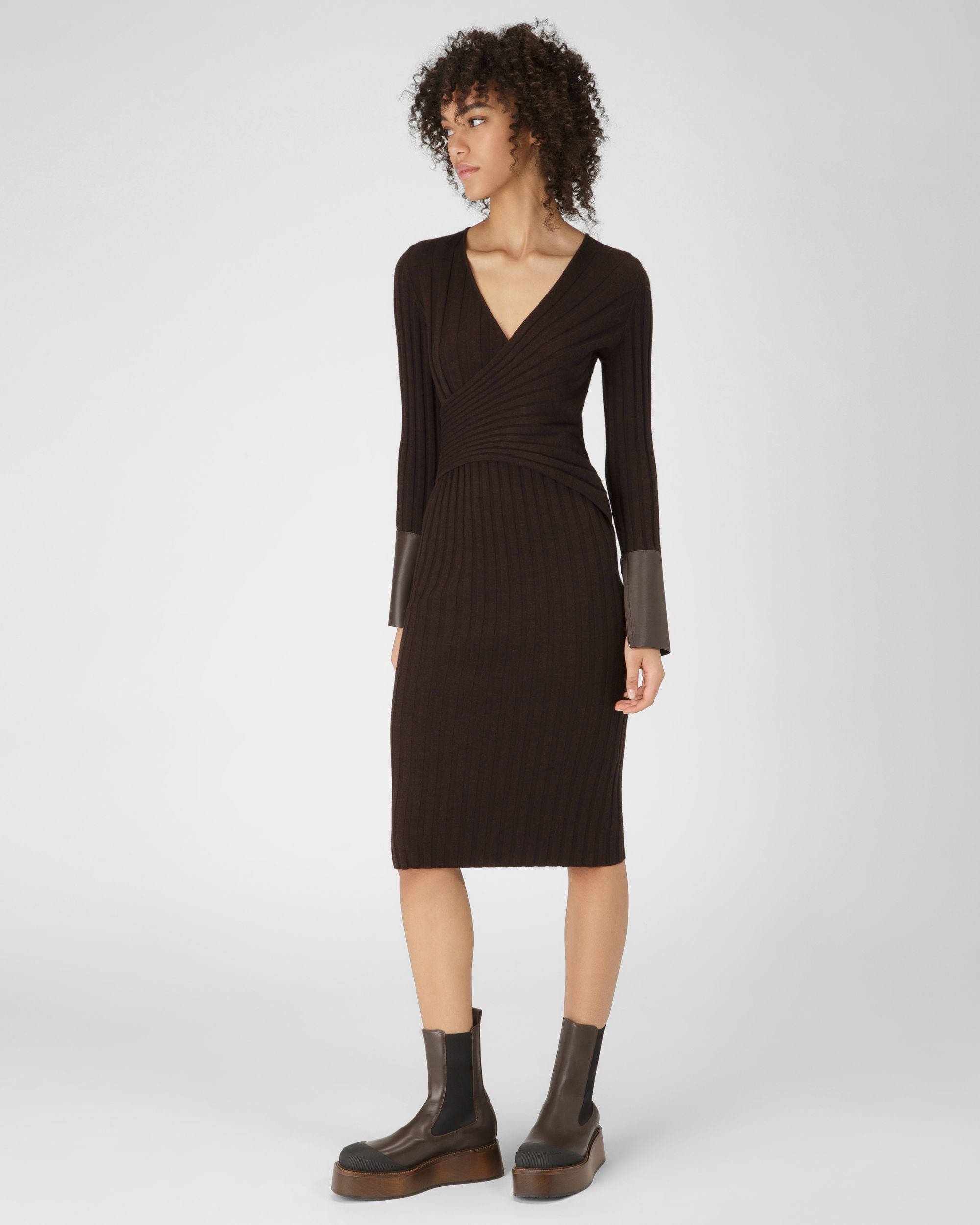 Vestido De Punto Cruzado En La Parte Delantera - Mujer - Bally - 05