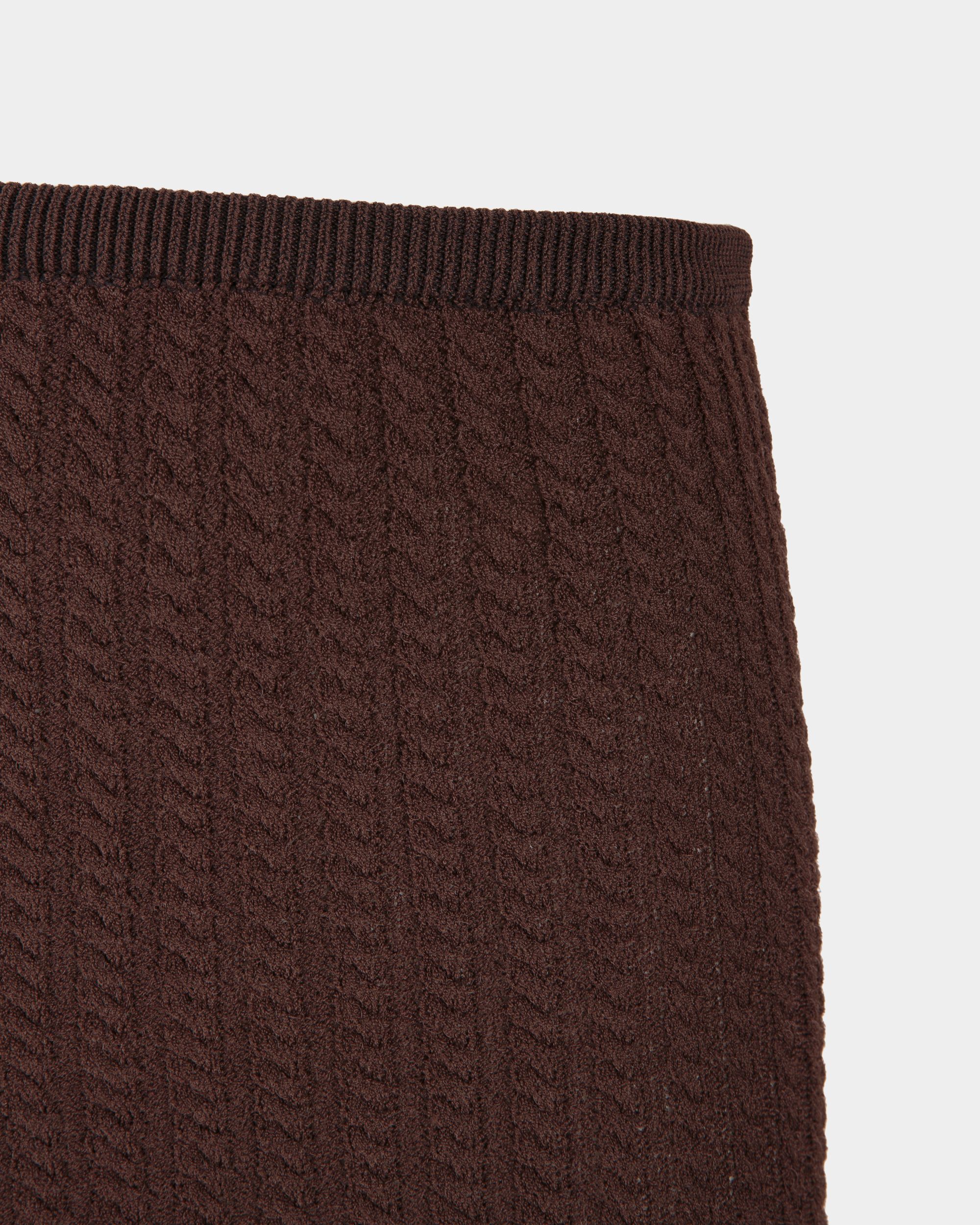 Falda Midi Marrón De Punto De Ochos - Mujer - Bally - 02