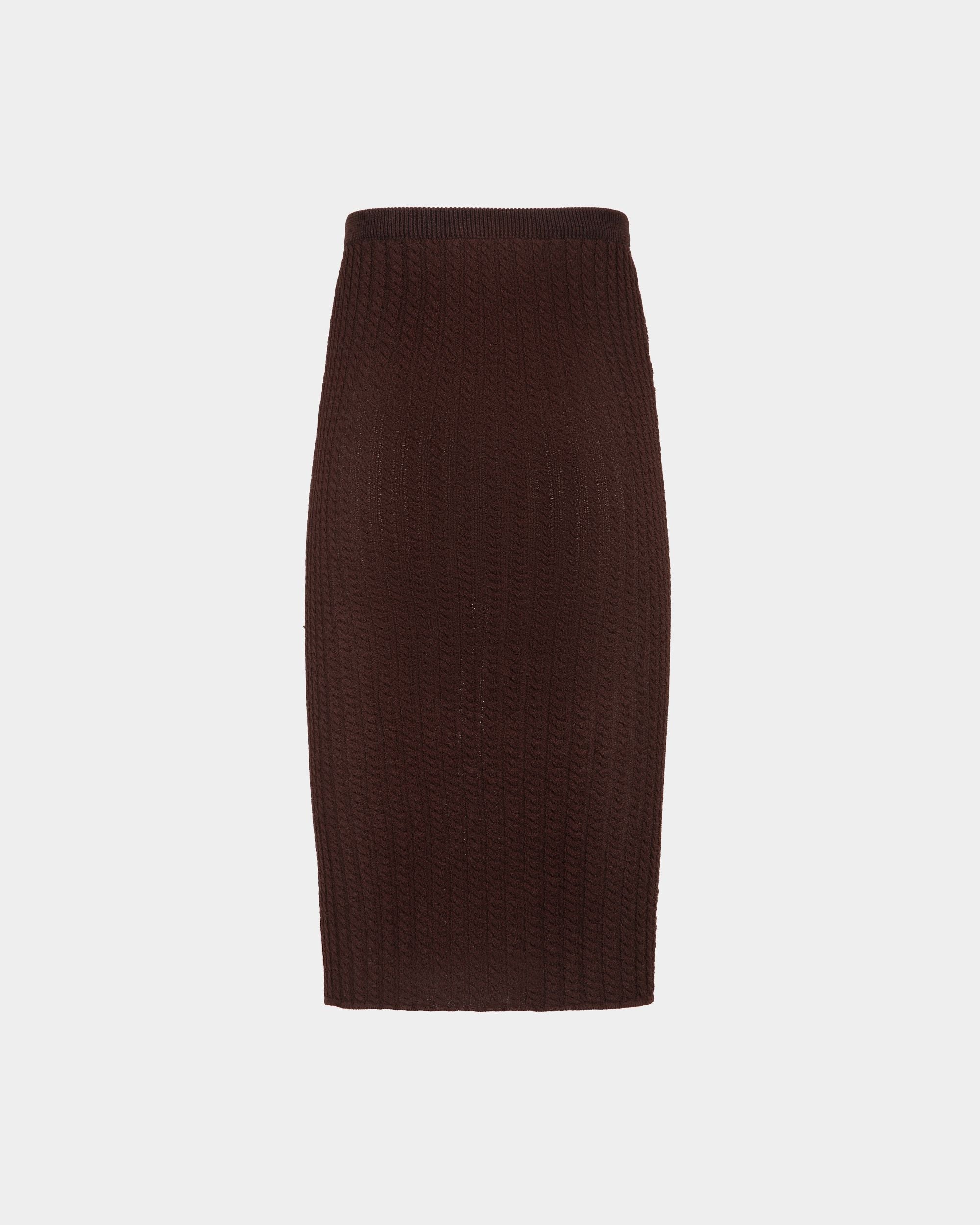Falda Midi Marrón De Punto De Ochos - Mujer - Bally - 03