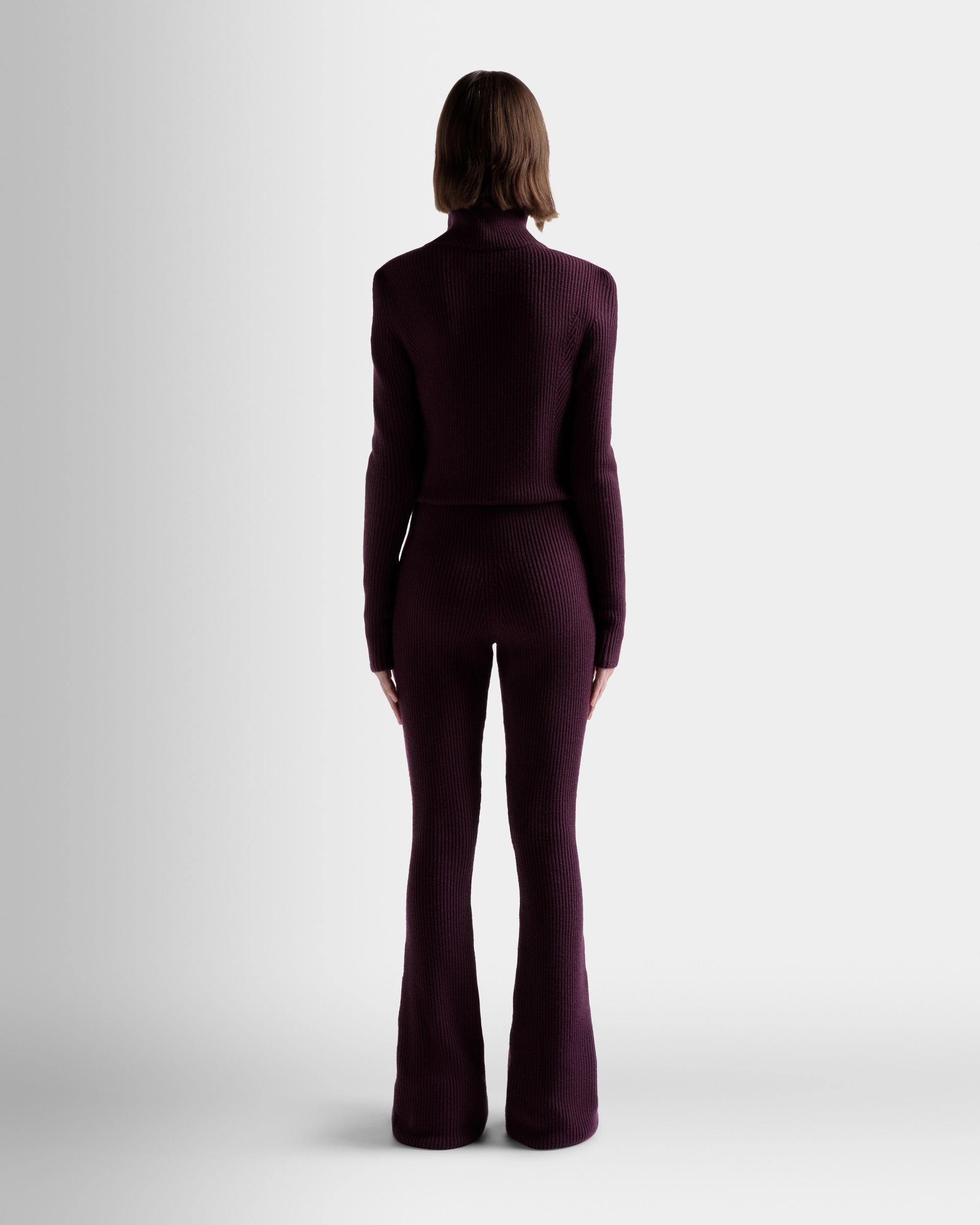 Pantalones Acampanados De Lana Color Orquídea - Mujer - Bally - 06