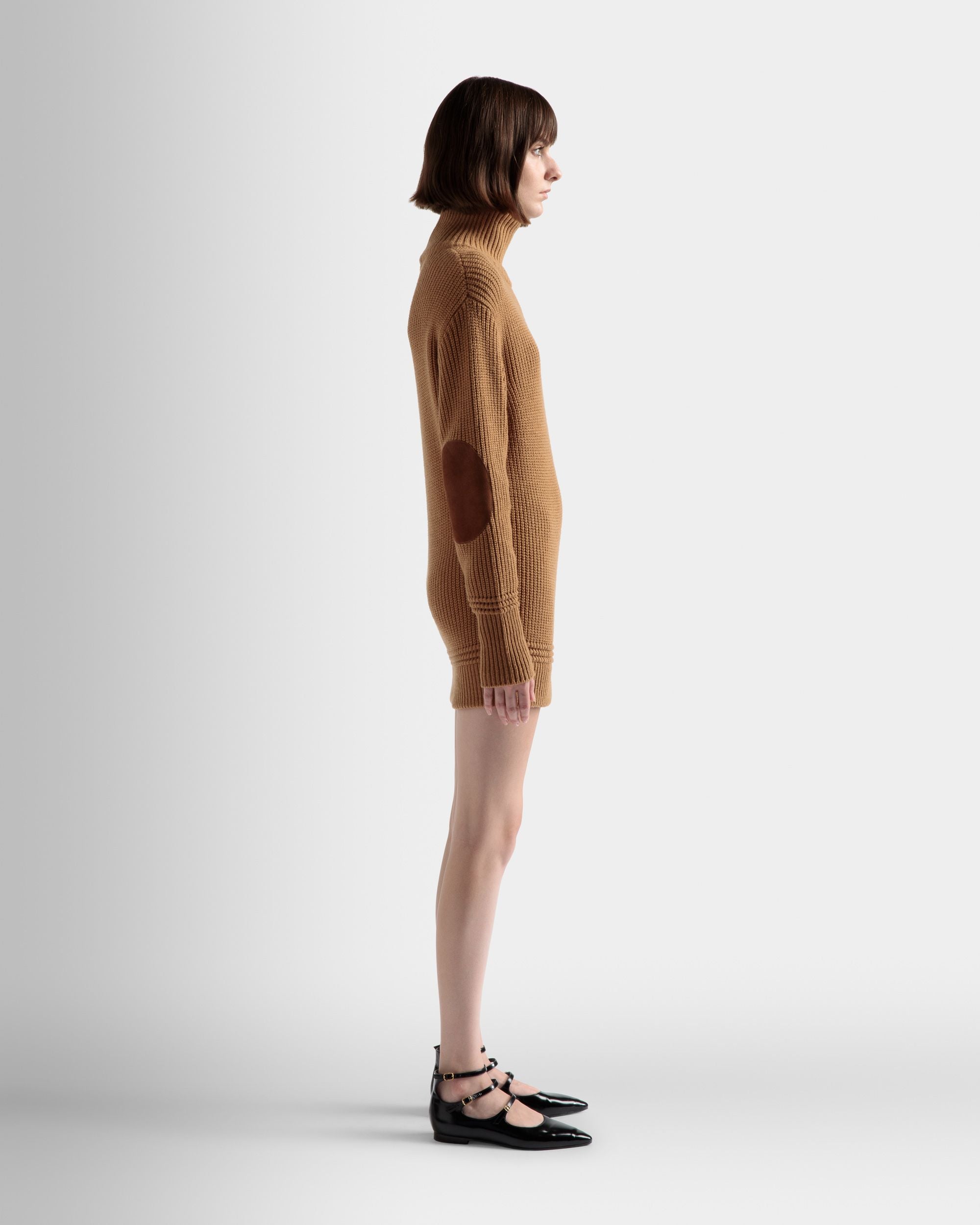 Roll Neck Dress In Brown Mixed Wool - Women's - Bally - 05